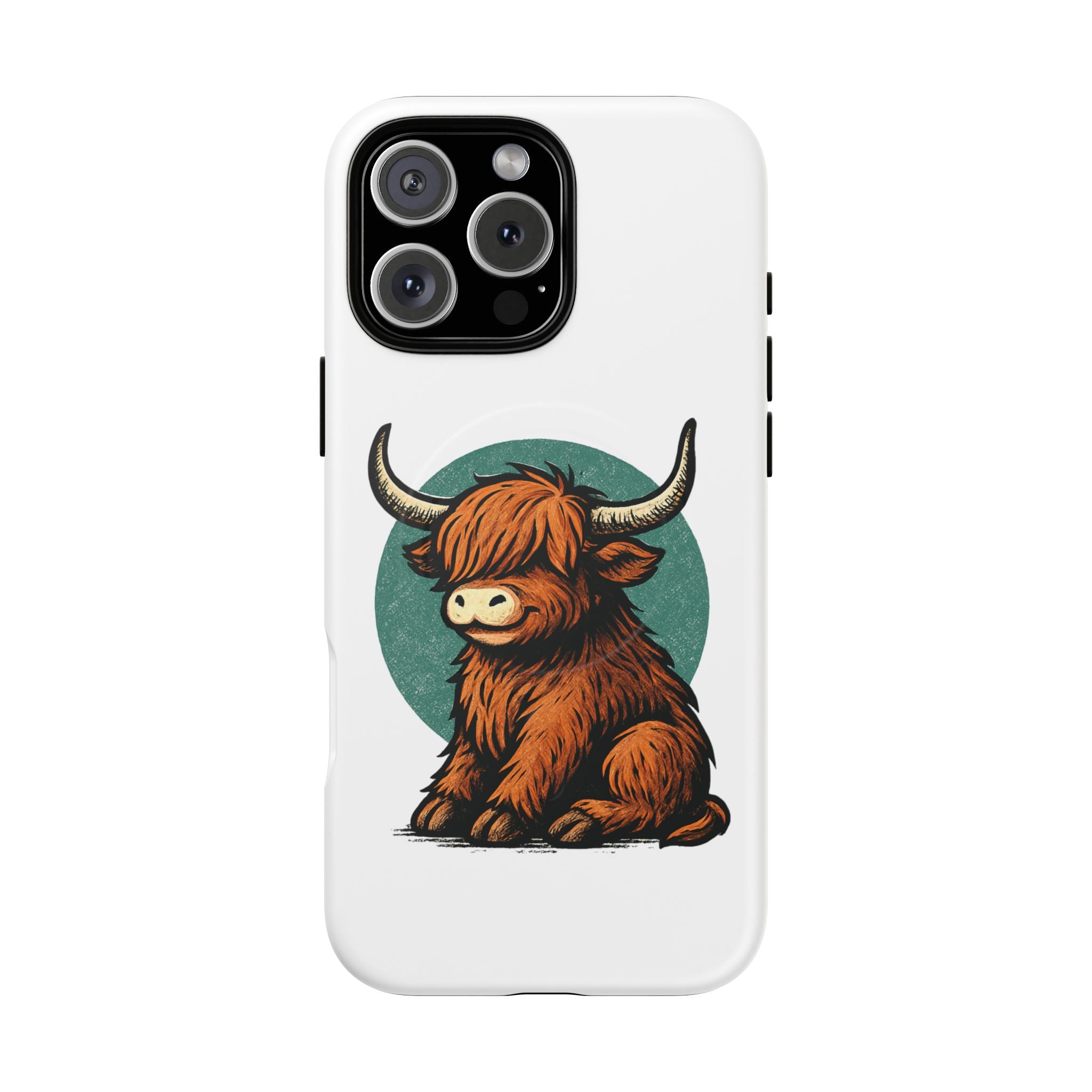 Phone Case - Highland Cow Sitting Design - Tough Magnetic Cases