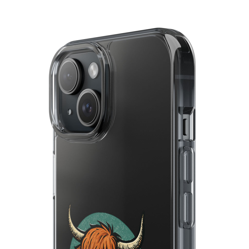 Highland Cow Phone Case, Clear Impact-Resistant Case, Cute Animal Case, Gift for Cow Lovers, Best Friend Gift, Unique Phone Accessory