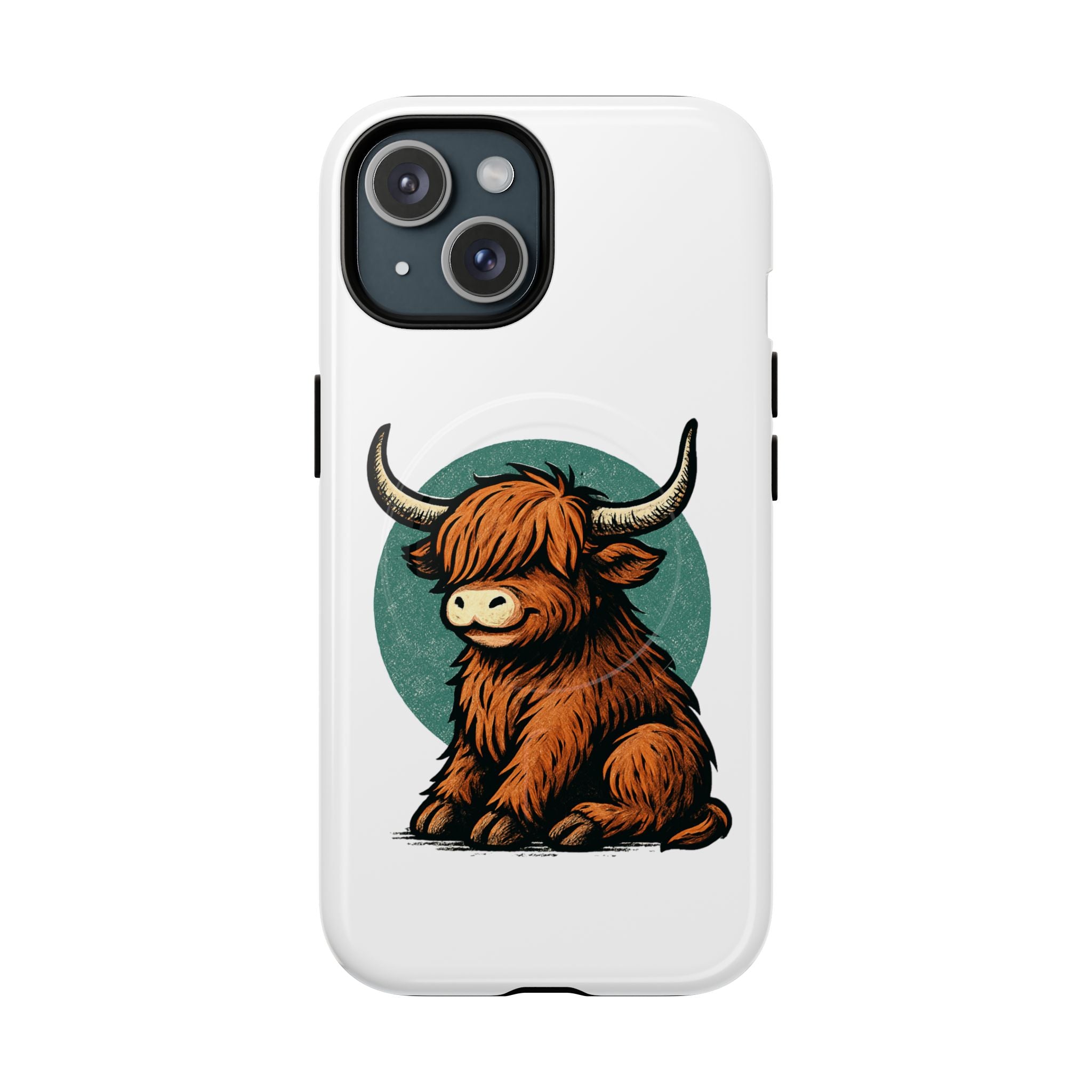 Phone Case - Highland Cow Sitting Design - Tough Magnetic Cases