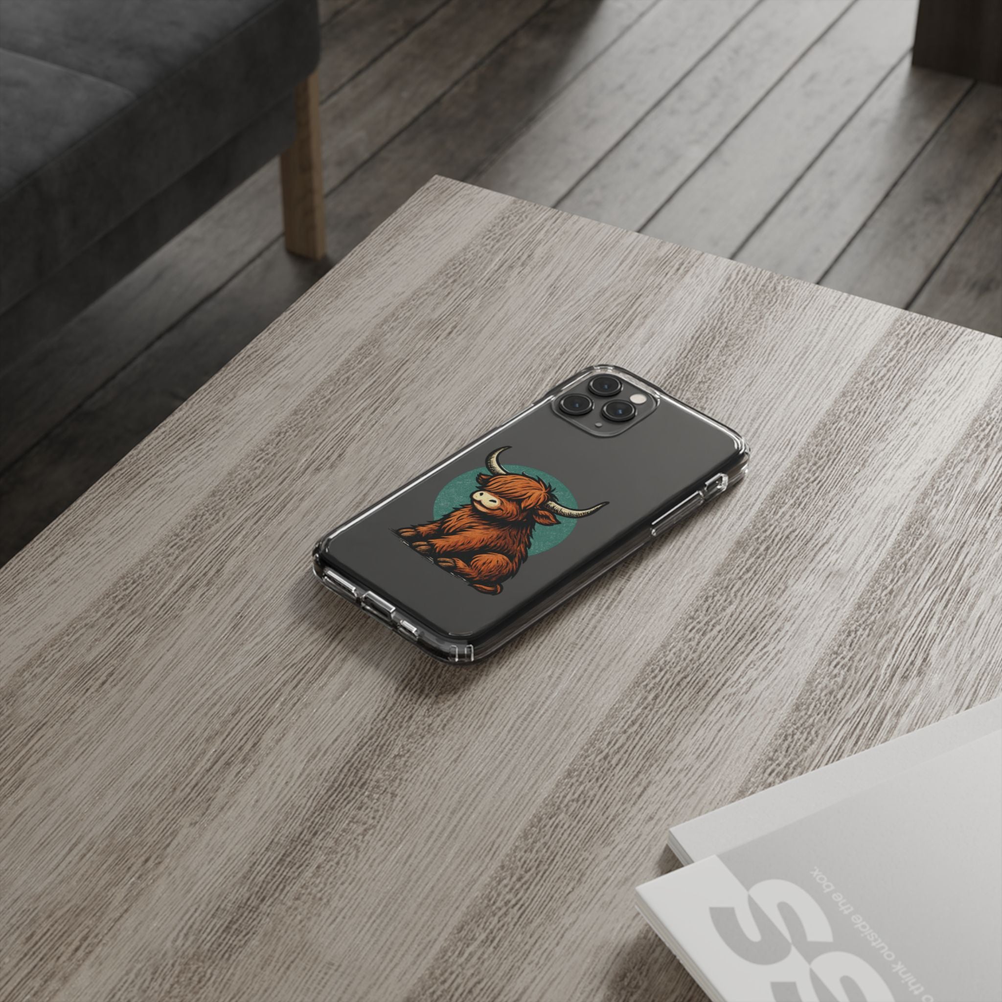Highland Cow Phone Case, Clear Impact-Resistant Case, Cute Animal Case, Gift for Cow Lovers, Best Friend Gift, Unique Phone Accessory