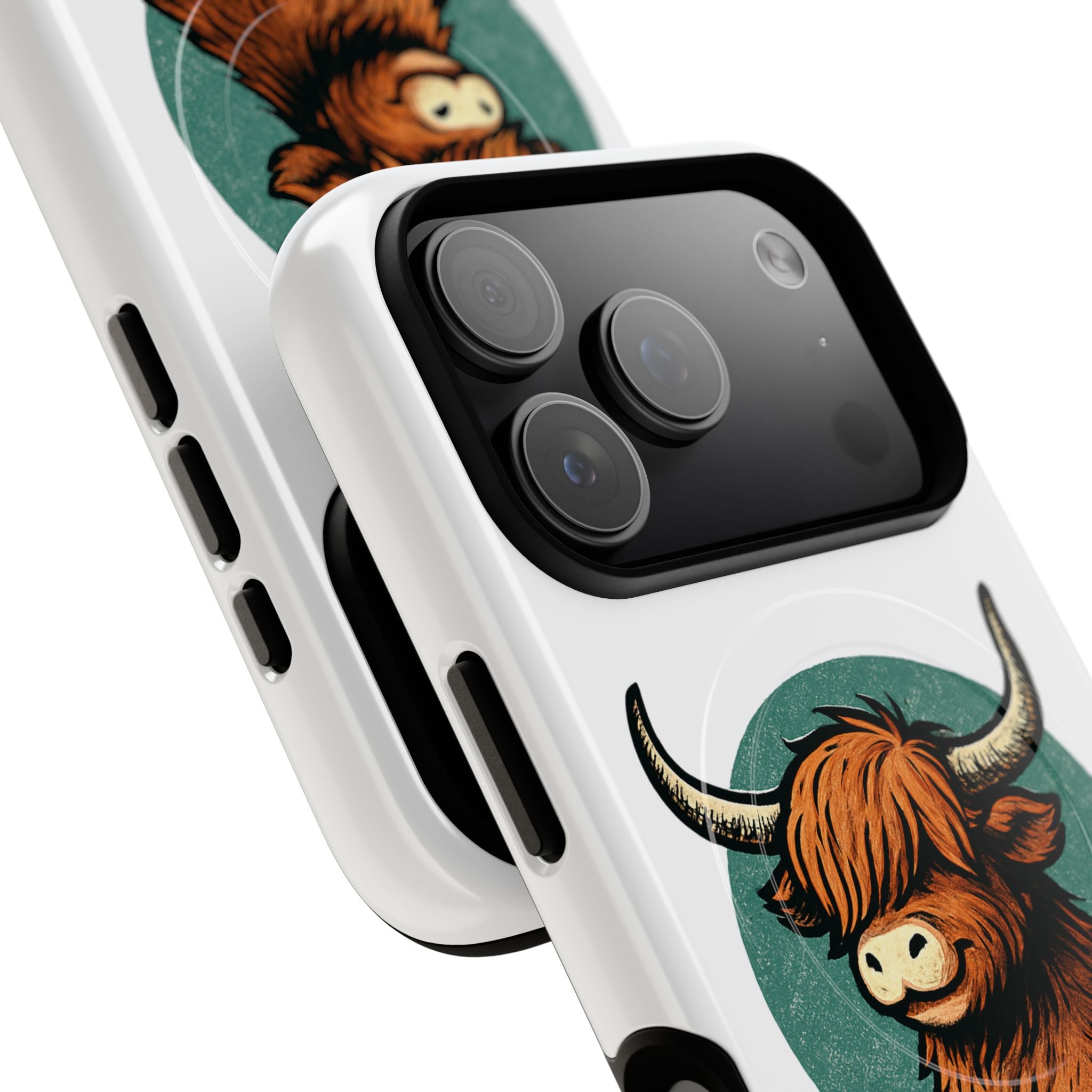 Phone Case - Highland Cow Sitting Design - Tough Magnetic Cases
