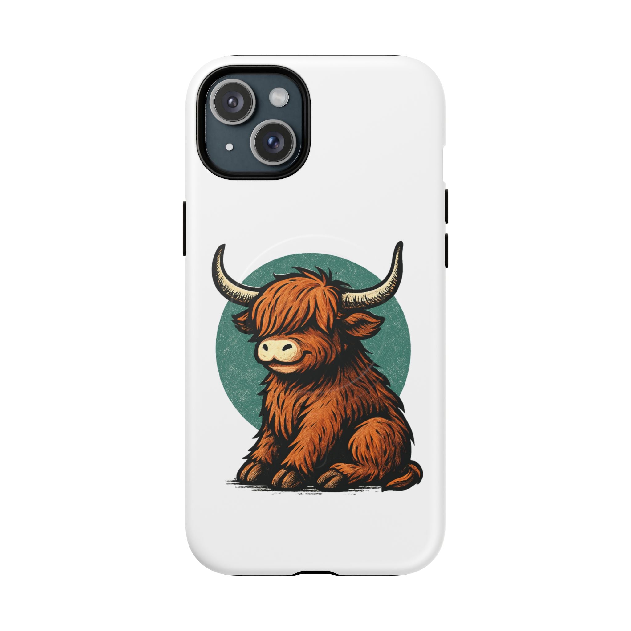 Phone Case - Highland Cow Sitting Design - Tough Magnetic Cases