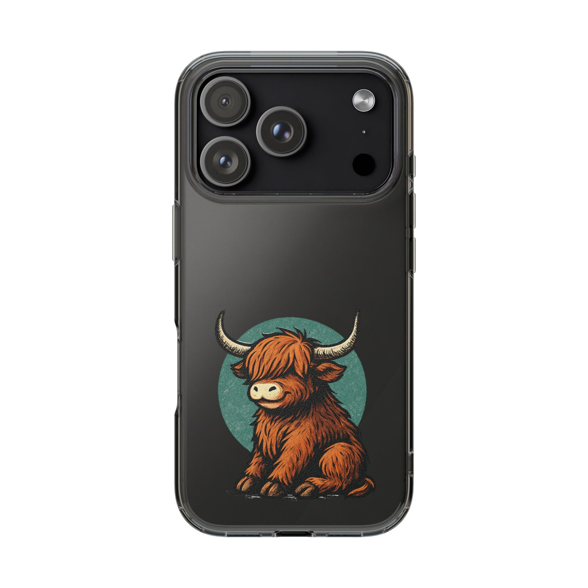 Highland Cow Phone Case, Clear Impact-Resistant Case, Cute Animal Case, Gift for Cow Lovers, Best Friend Gift, Unique Phone Accessory