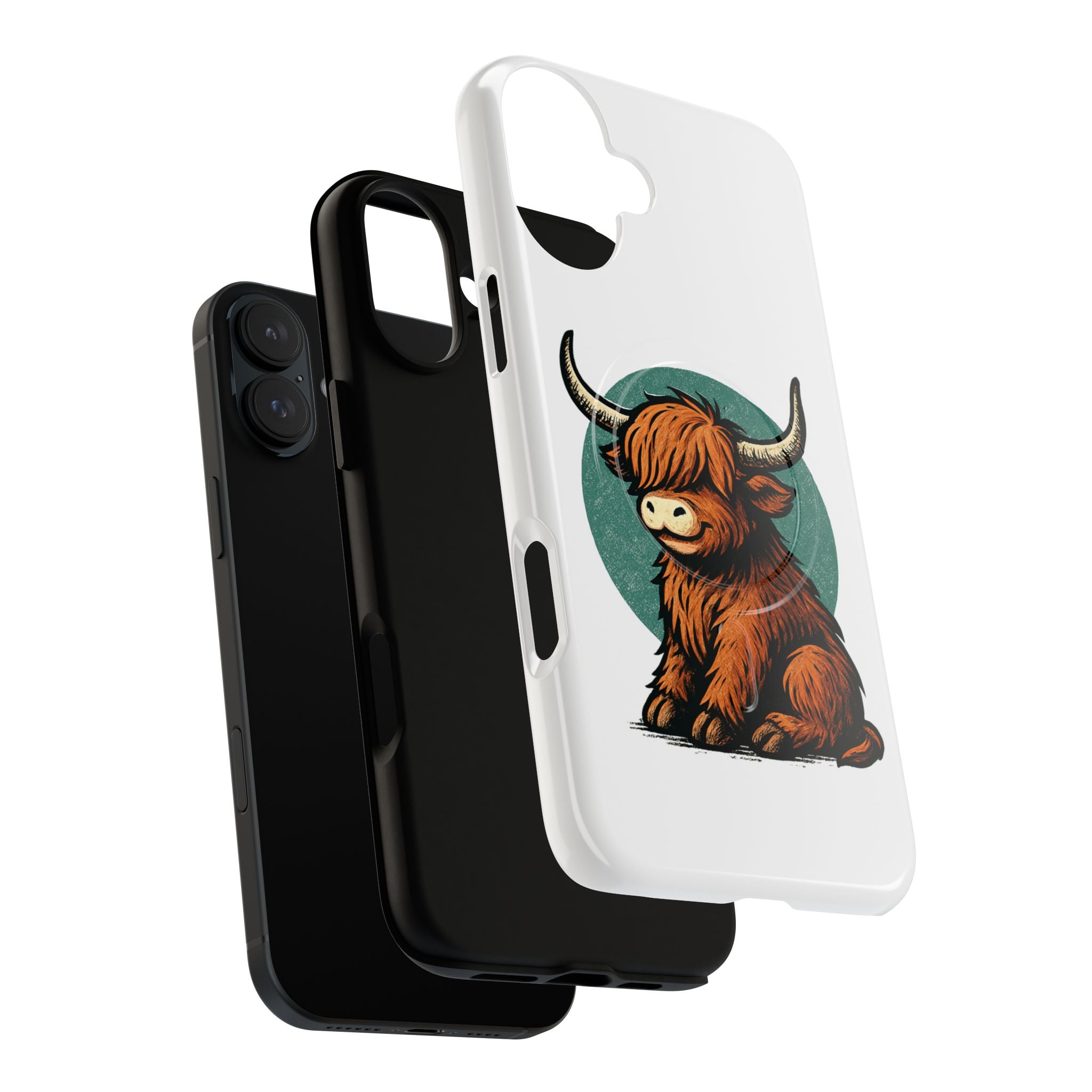 Phone Case - Highland Cow Sitting Design - Tough Magnetic Cases