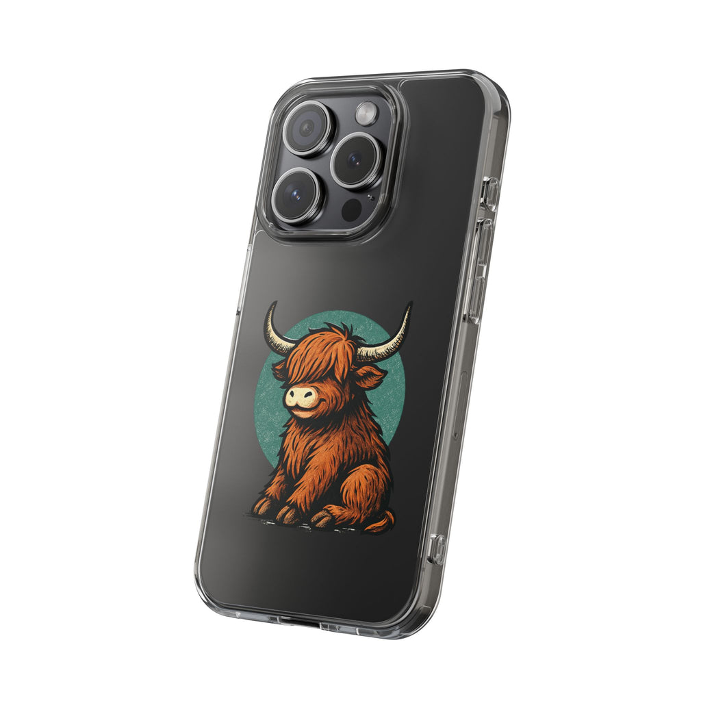 Highland Cow Phone Case, Clear Impact-Resistant Case, Cute Animal Case, Gift for Cow Lovers, Best Friend Gift, Unique Phone Accessory