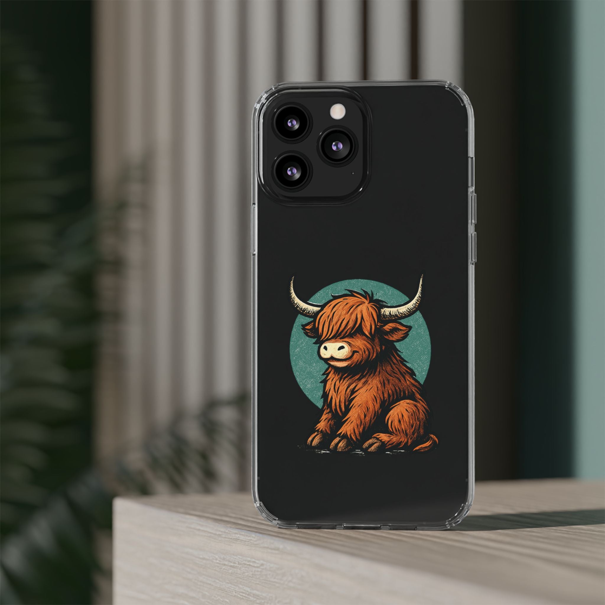 Highland Cow Phone Case, Clear Impact-Resistant Case, Cute Animal Case, Gift for Cow Lovers, Best Friend Gift, Unique Phone Accessory