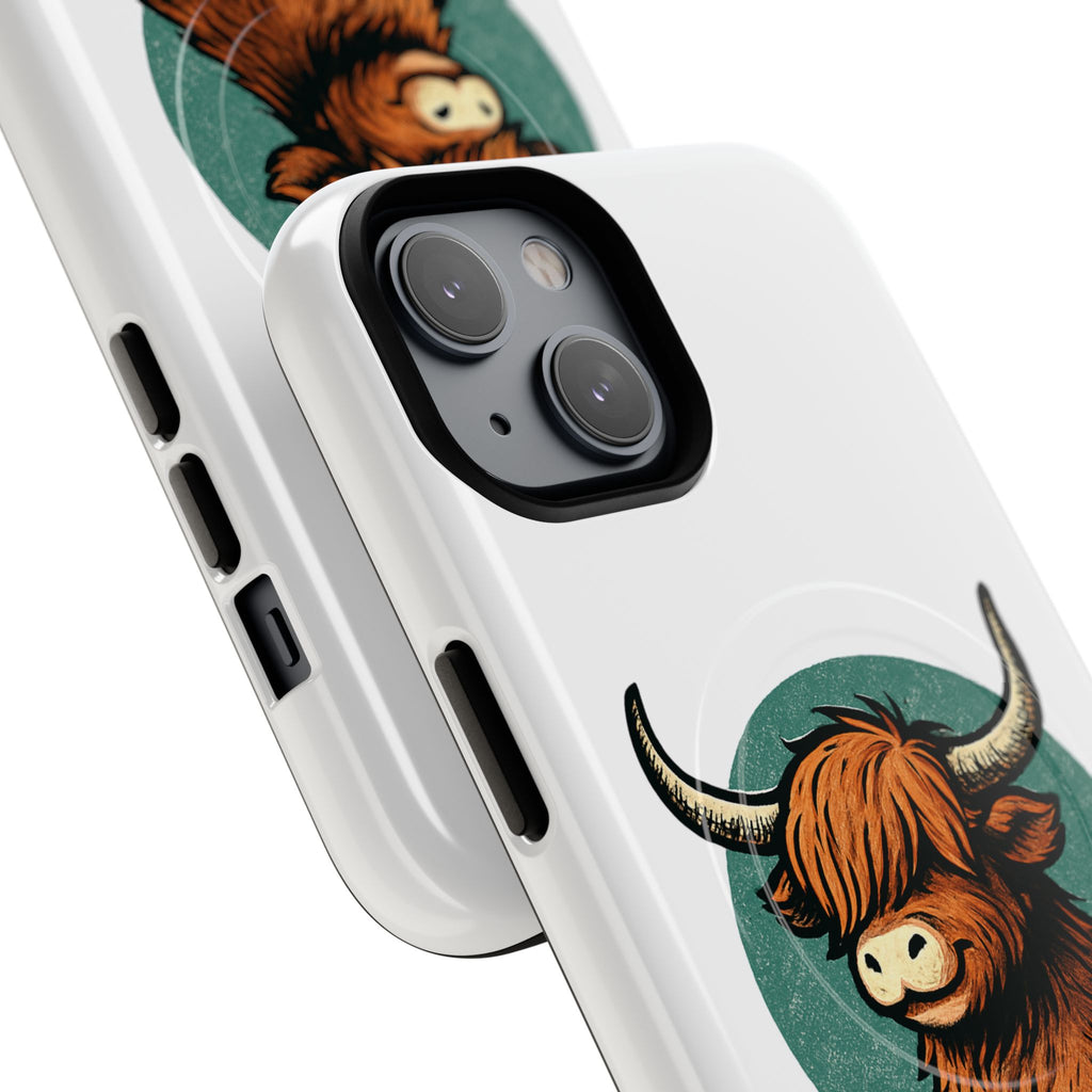 Phone Case - Highland Cow Sitting Design - Tough Magnetic Cases