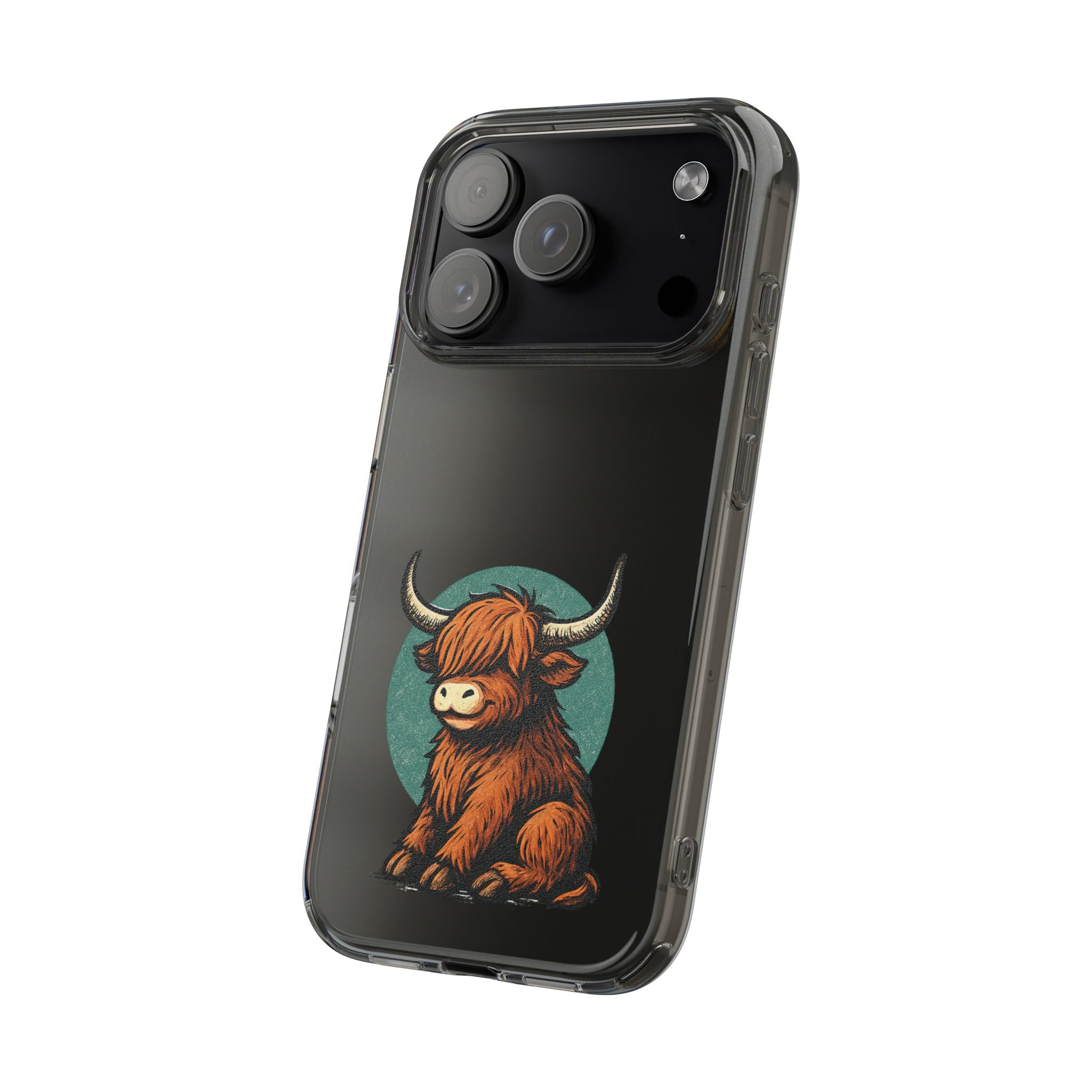 Highland Cow Phone Case, Clear Impact-Resistant Case, Cute Animal Case, Gift for Cow Lovers, Best Friend Gift, Unique Phone Accessory