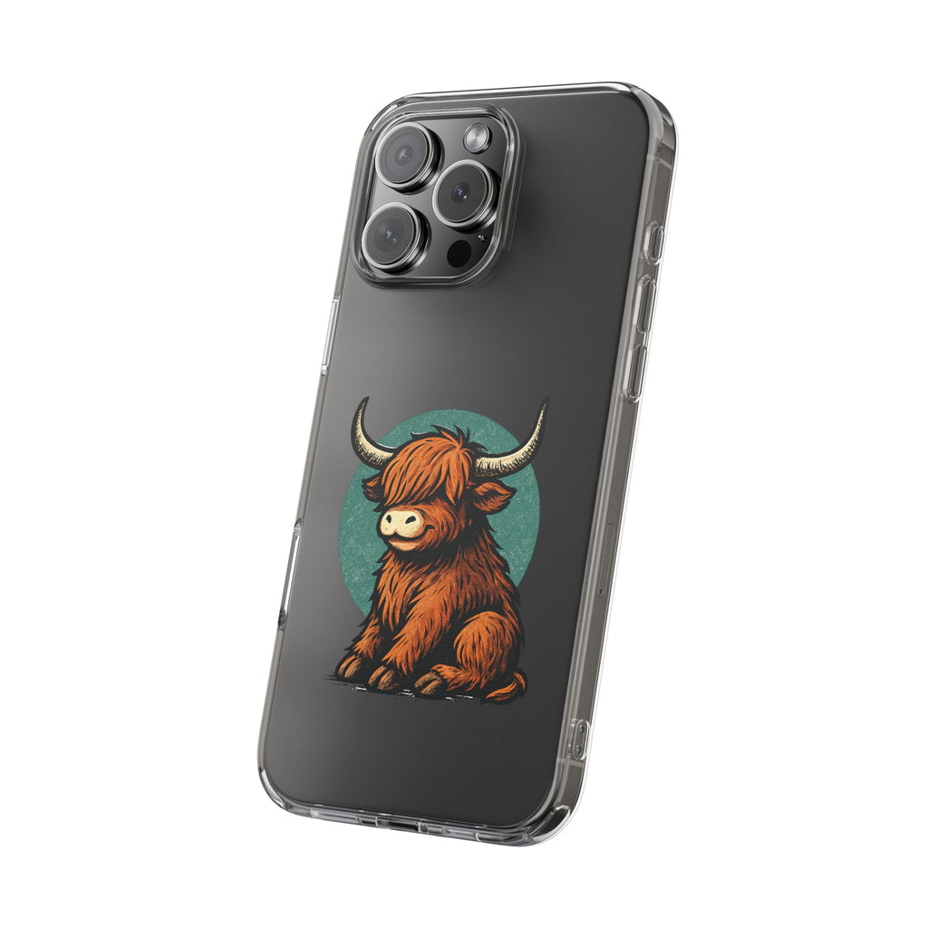 Highland Cow Phone Case, Clear Impact-Resistant Case, Cute Animal Case, Gift for Cow Lovers, Best Friend Gift, Unique Phone Accessory