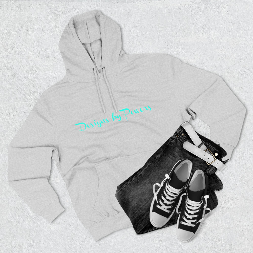 Designs by Powers Logo Cozy Three-Panel Fleece Hoodie for All Occasions, Casual Wear, Gift for Friends, Trendy Hoodie, Warm Layering, Everyday Comfort