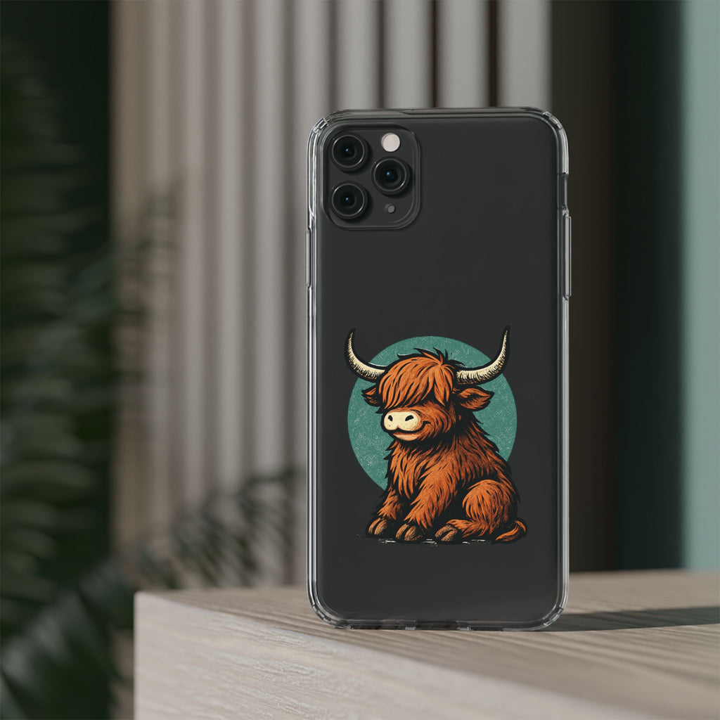 Highland Cow Phone Case, Clear Impact-Resistant Case, Cute Animal Case, Gift for Cow Lovers, Best Friend Gift, Unique Phone Accessory