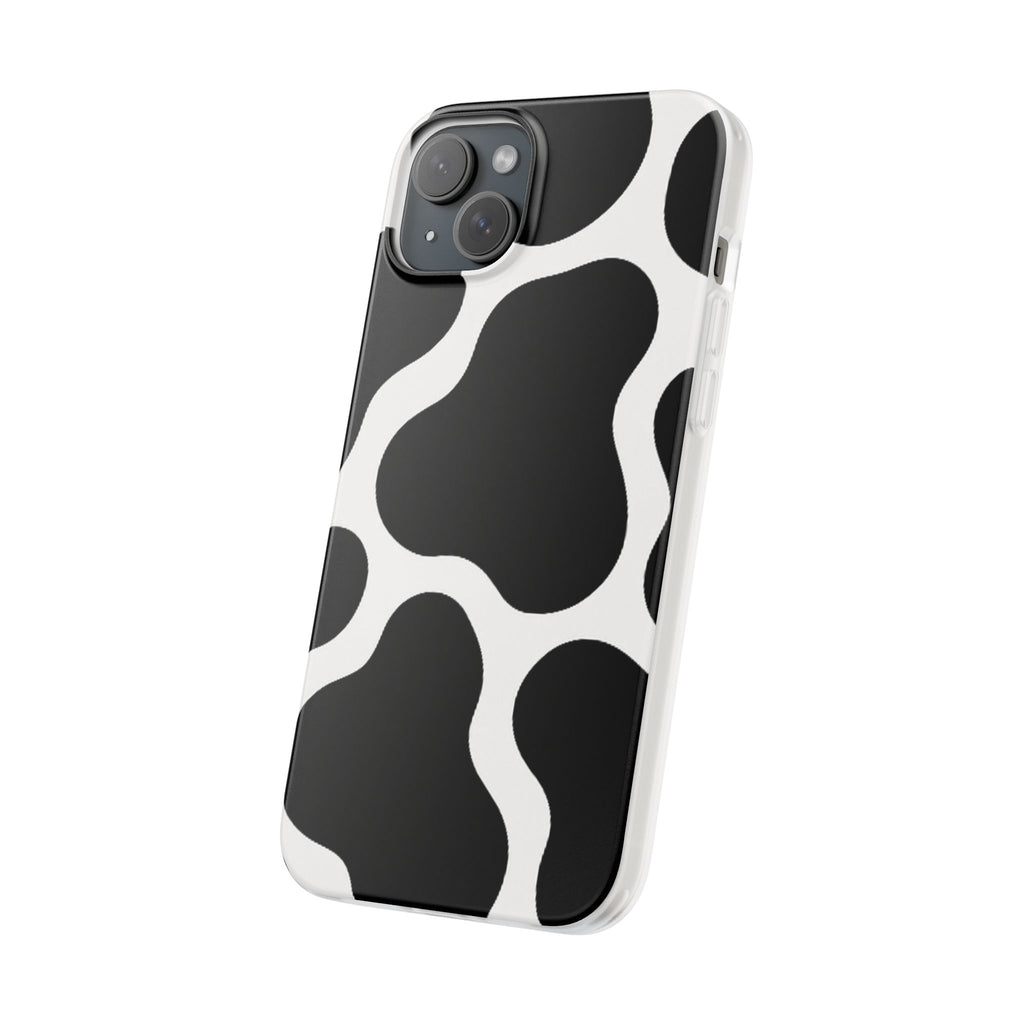 Stylish Cow Print Flexi Cases for iPhone, Trendy Phone Covers, Unique Gift for Animal Lovers, Everyday Essentials, Cute Phone Accessories