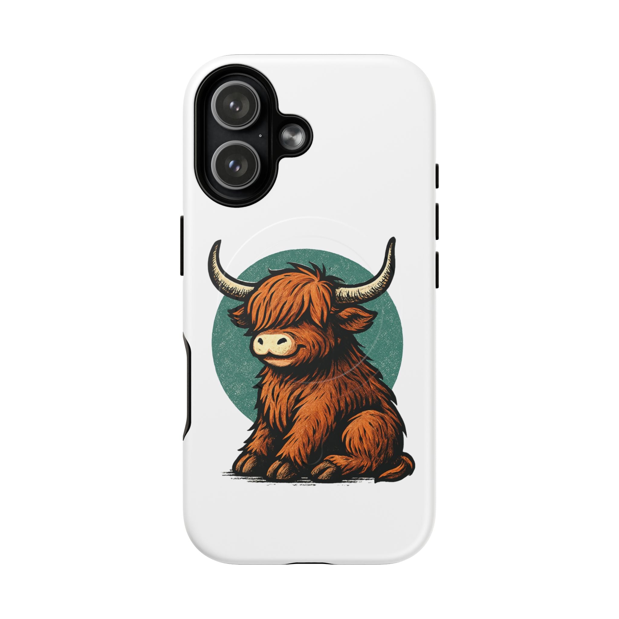 Phone Case - Highland Cow Sitting Design - Tough Magnetic Cases