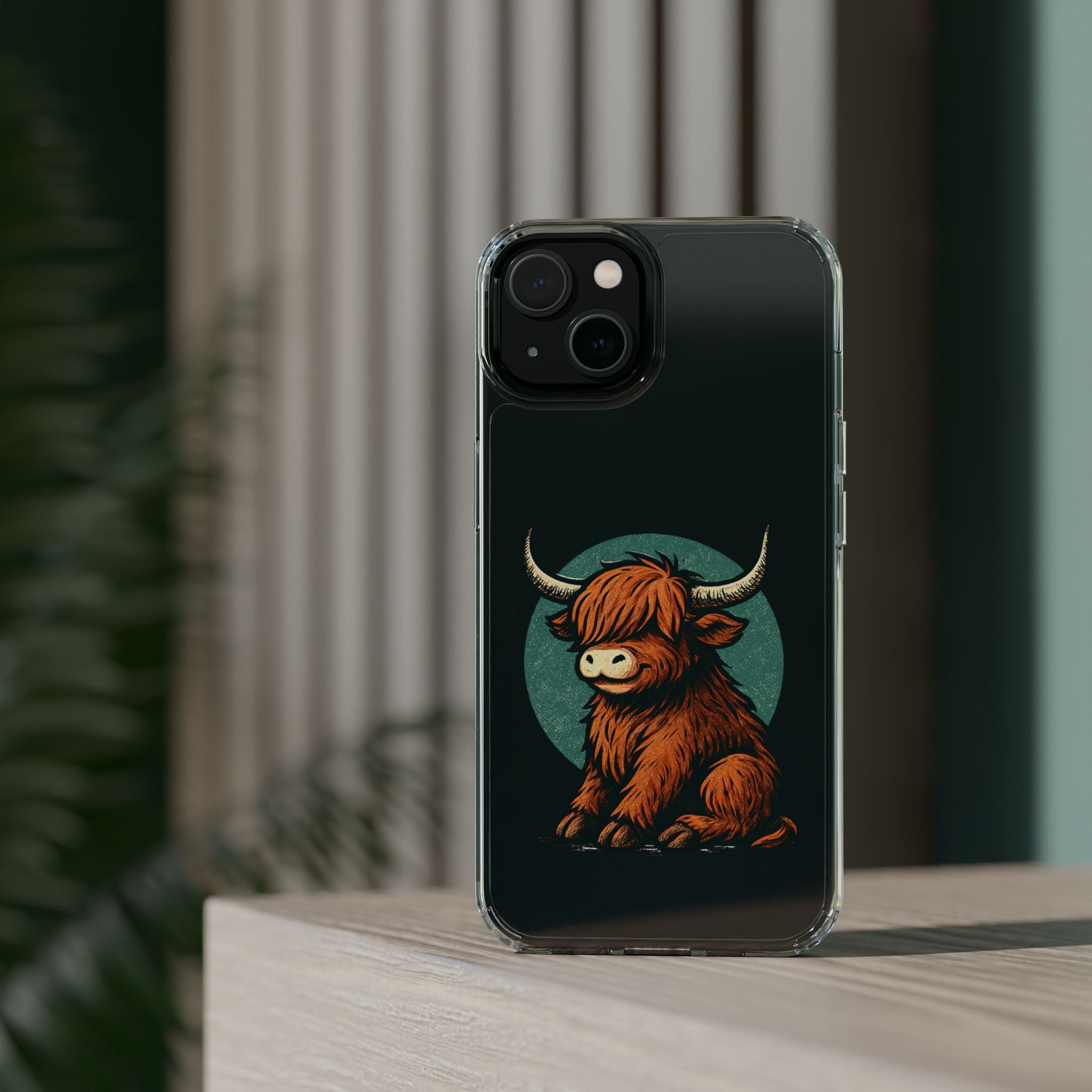 Highland Cow Phone Case, Clear Impact-Resistant Case, Cute Animal Case, Gift for Cow Lovers, Best Friend Gift, Unique Phone Accessory