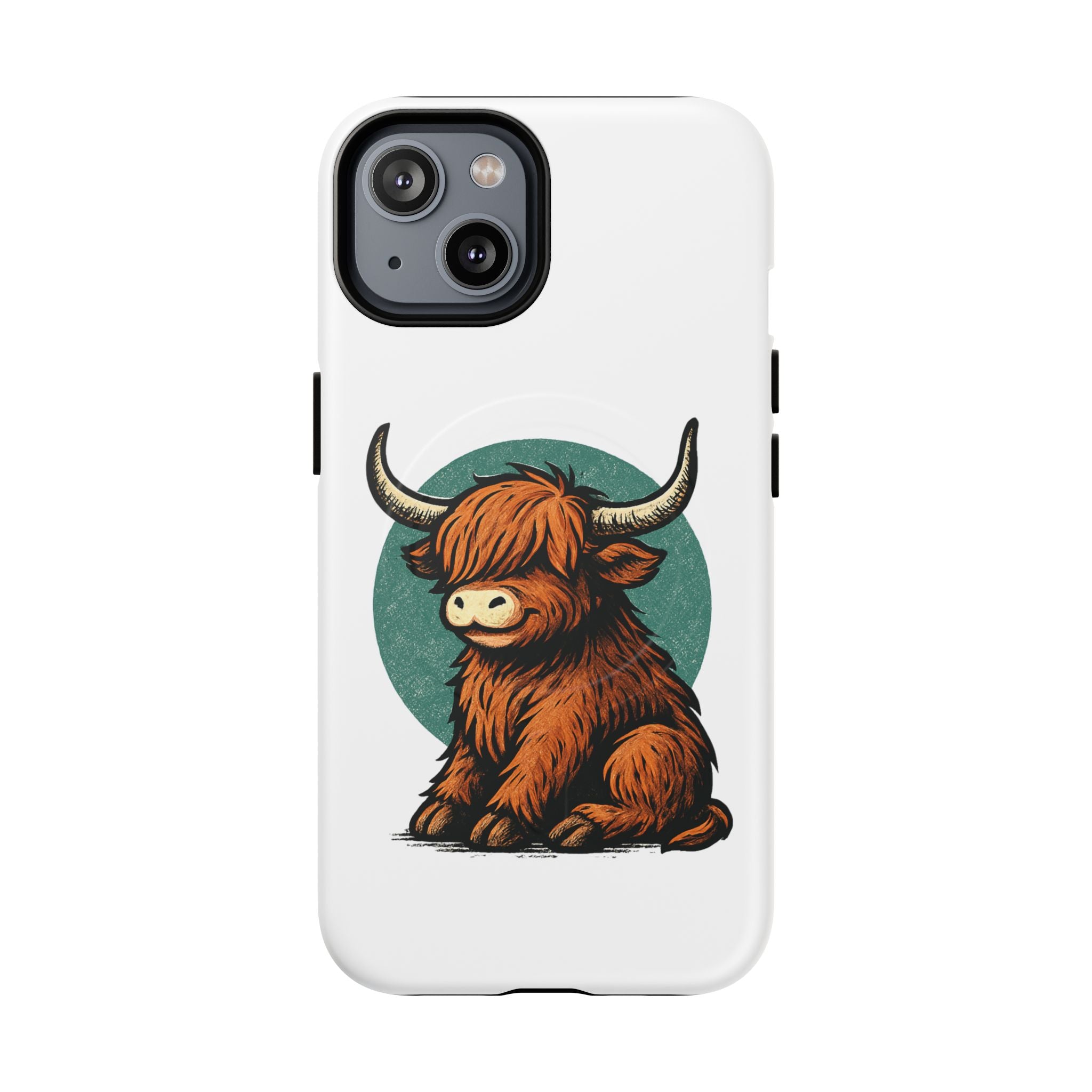 Phone Case - Highland Cow Sitting Design - Tough Magnetic Cases