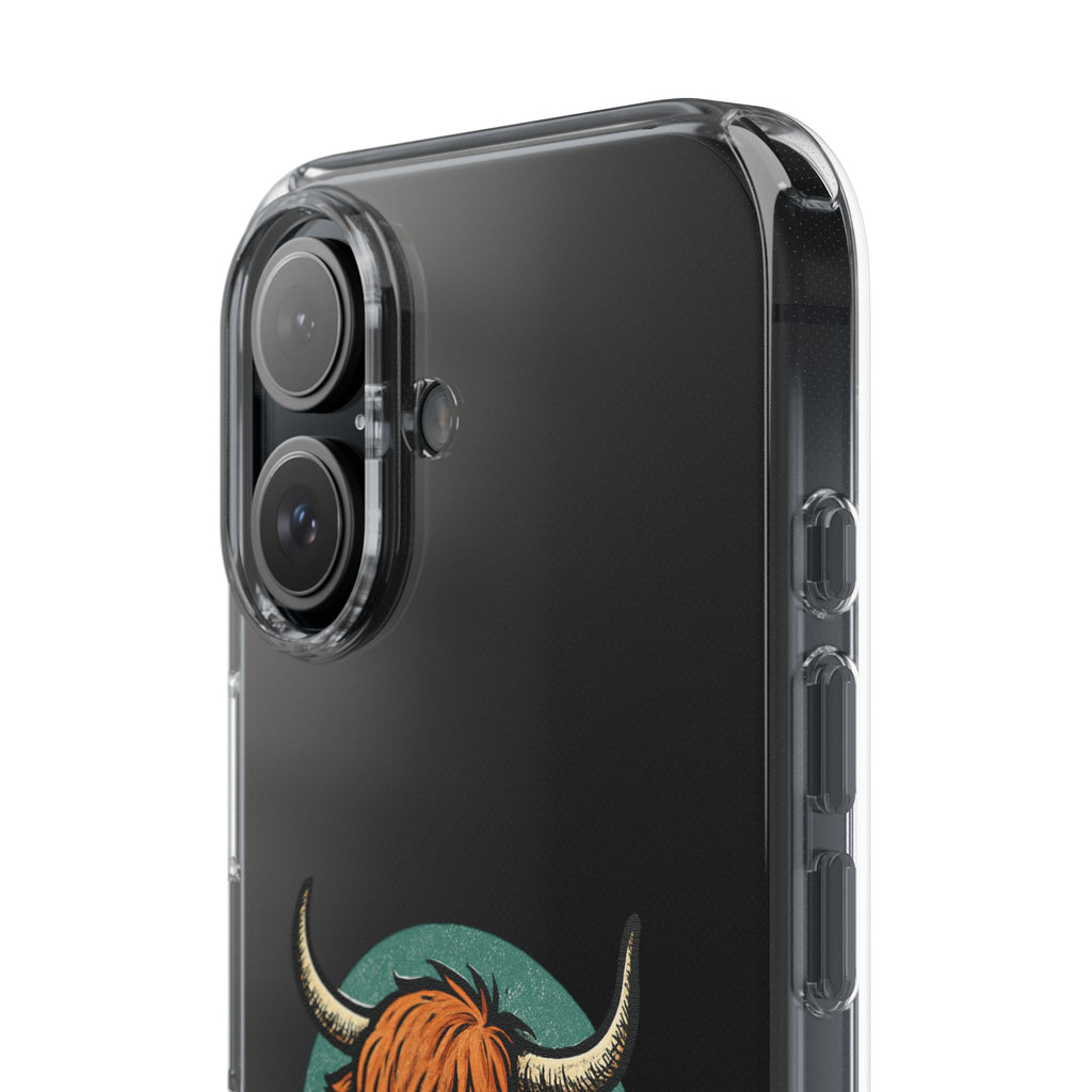 Highland Cow Phone Case, Clear Impact-Resistant Case, Cute Animal Case, Gift for Cow Lovers, Best Friend Gift, Unique Phone Accessory
