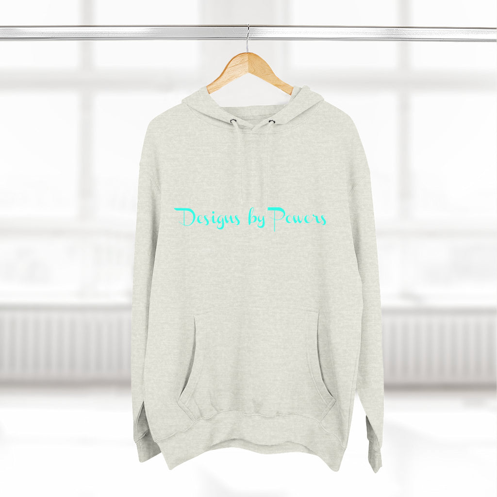 Designs by Powers Logo Cozy Three-Panel Fleece Hoodie for All Occasions, Casual Wear, Gift for Friends, Trendy Hoodie, Warm Layering, Everyday Comfort