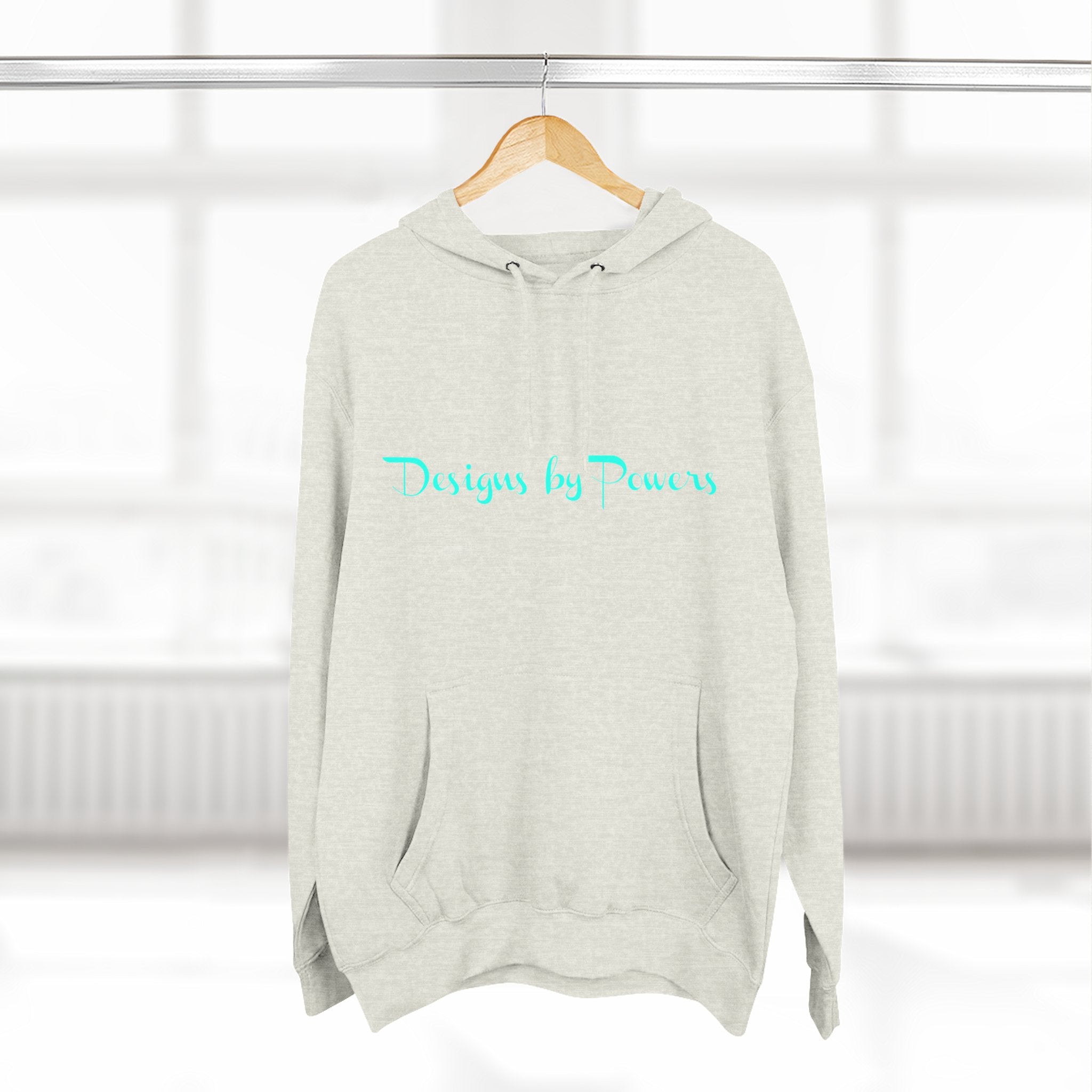 Designs by Powers Logo Cozy Three-Panel Fleece Hoodie for All Occasions, Casual Wear, Gift for Friends, Trendy Hoodie, Warm Layering, Everyday Comfort
