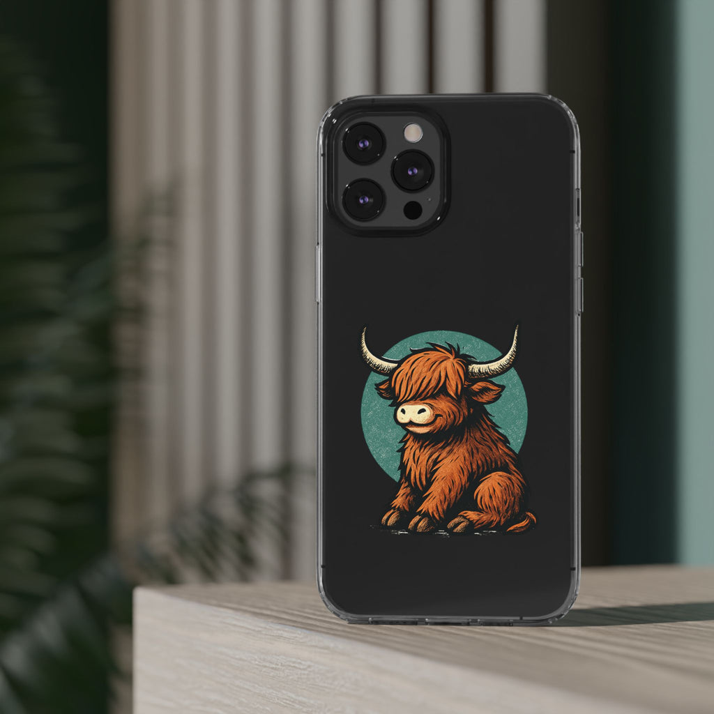 Highland Cow Phone Case, Clear Impact-Resistant Case, Cute Animal Case, Gift for Cow Lovers, Best Friend Gift, Unique Phone Accessory
