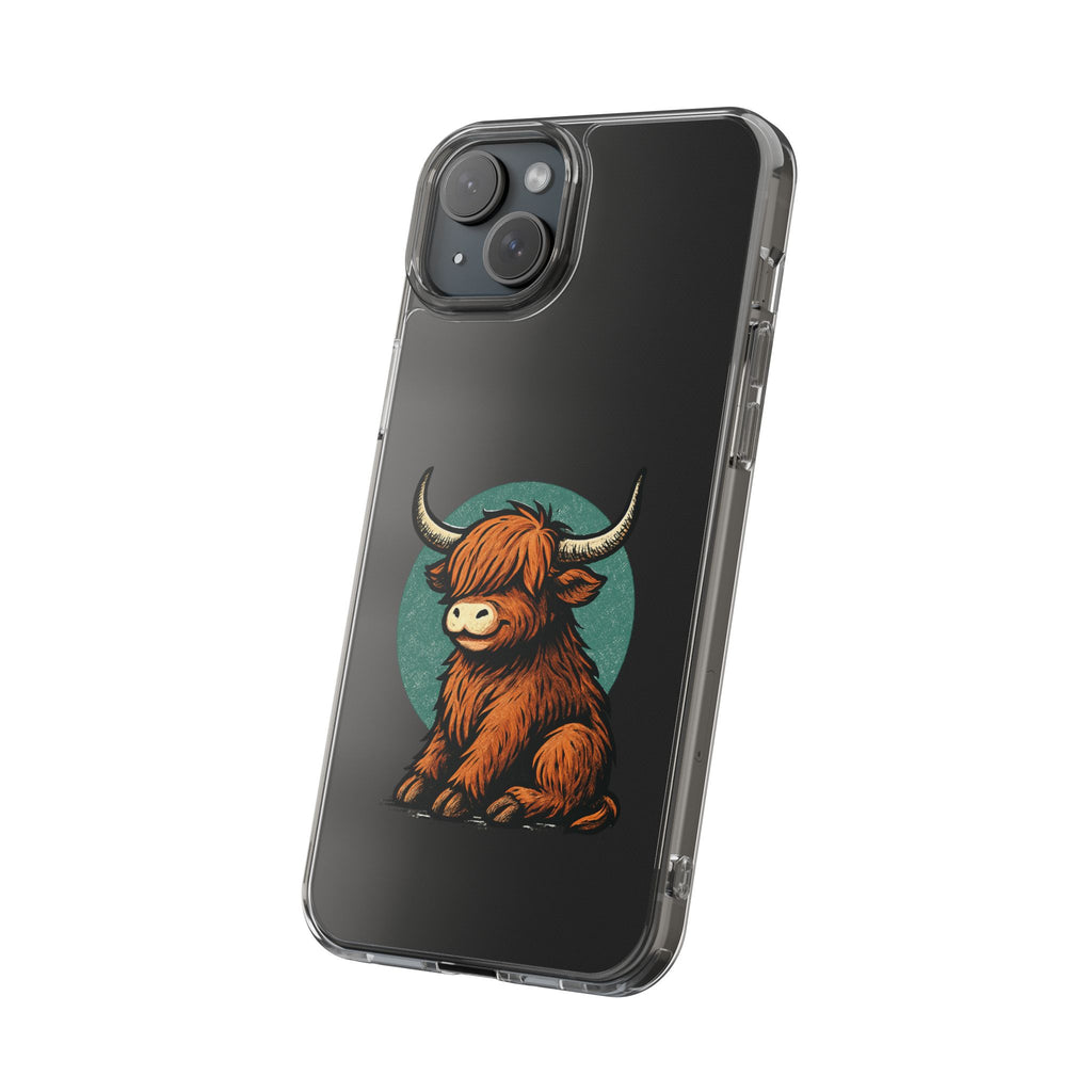 Highland Cow Phone Case, Clear Impact-Resistant Case, Cute Animal Case, Gift for Cow Lovers, Best Friend Gift, Unique Phone Accessory