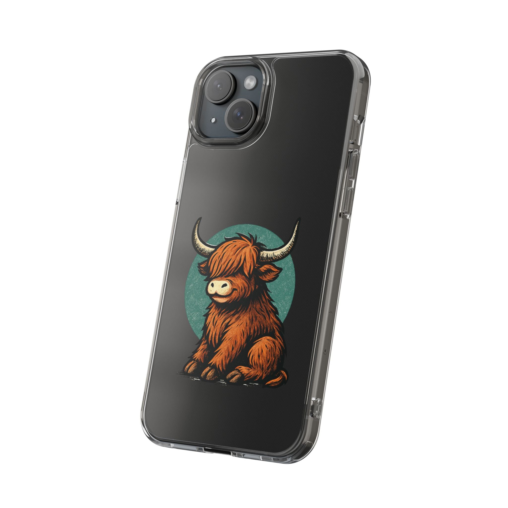 Highland Cow Phone Case, Clear Impact-Resistant Case, Cute Animal Case, Gift for Cow Lovers, Best Friend Gift, Unique Phone Accessory