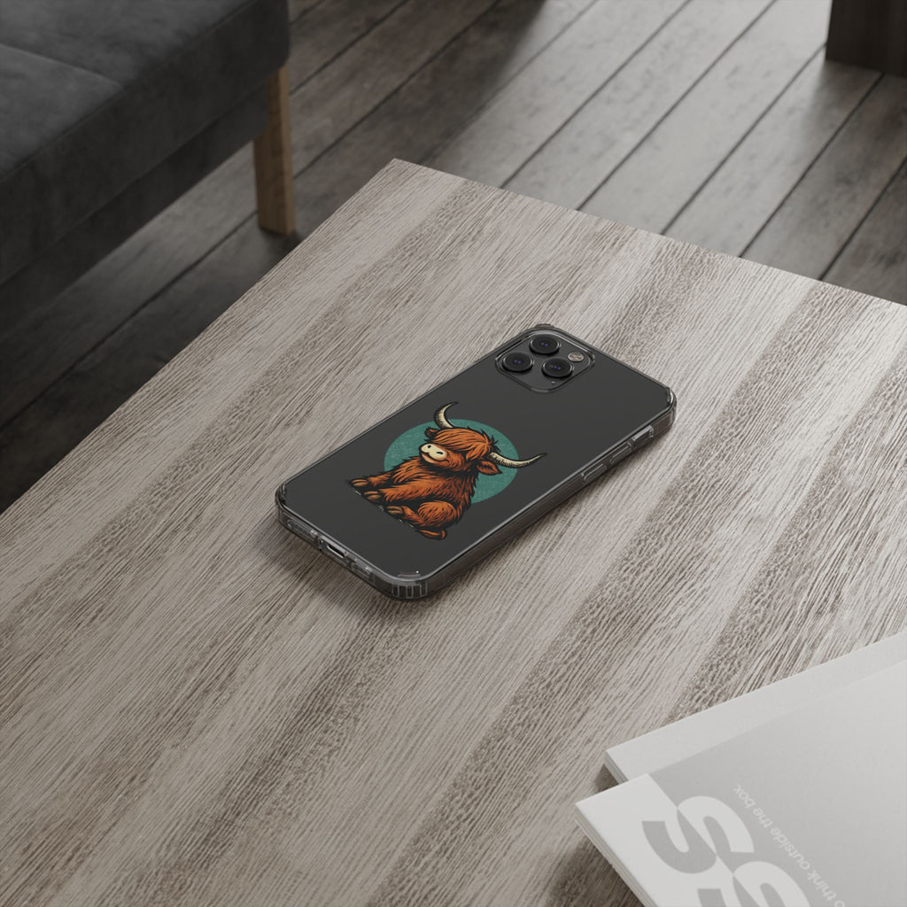 Highland Cow Phone Case, Clear Impact-Resistant Case, Cute Animal Case, Gift for Cow Lovers, Best Friend Gift, Unique Phone Accessory