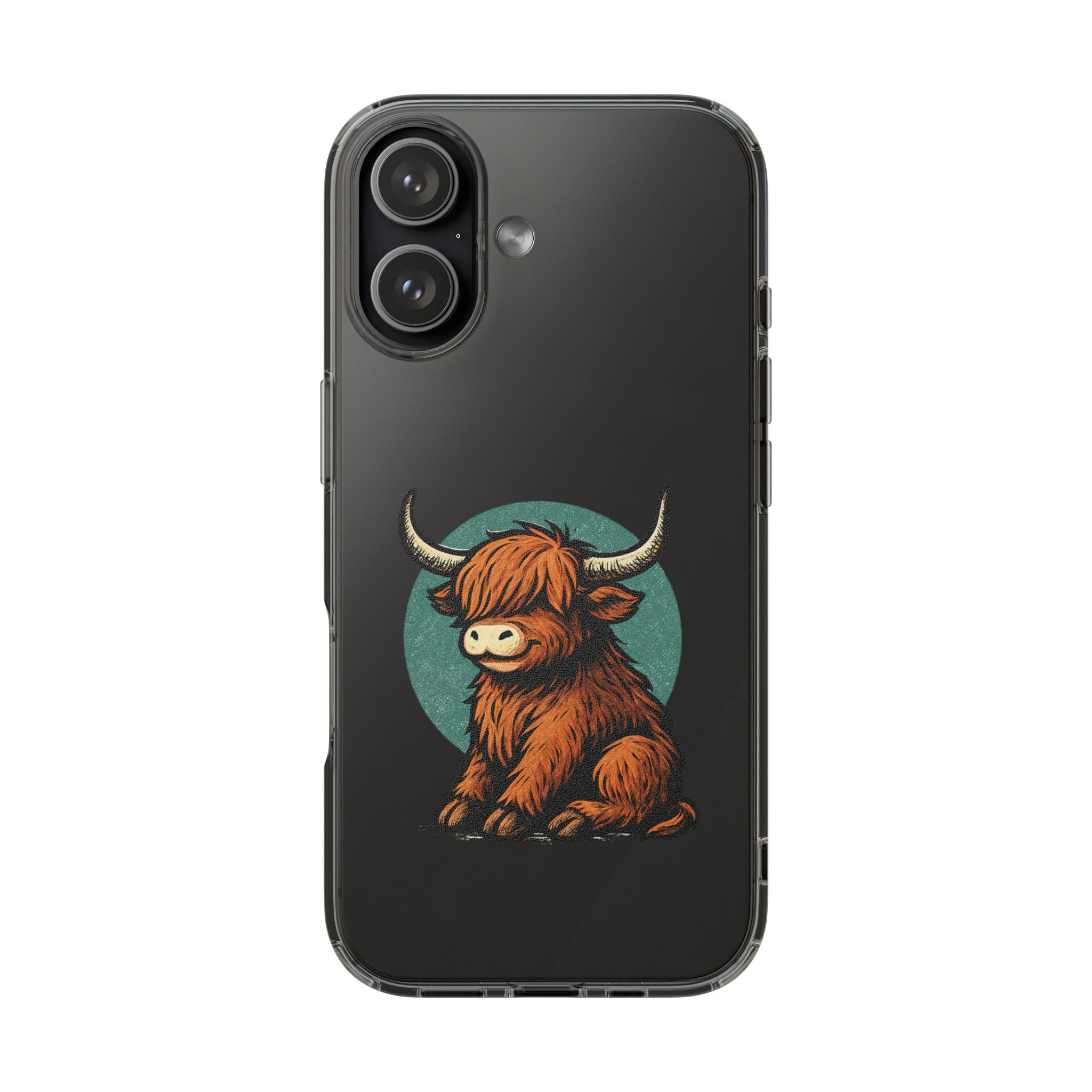 Highland Cow Phone Case, Clear Impact-Resistant Case, Cute Animal Case, Gift for Cow Lovers, Best Friend Gift, Unique Phone Accessory