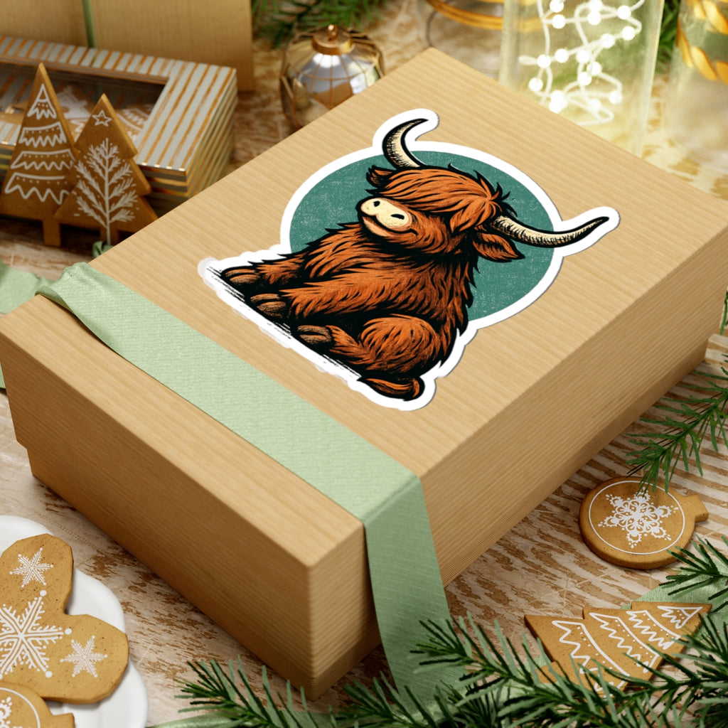 Highland Cow Stickers, Fun Decor for Laptops