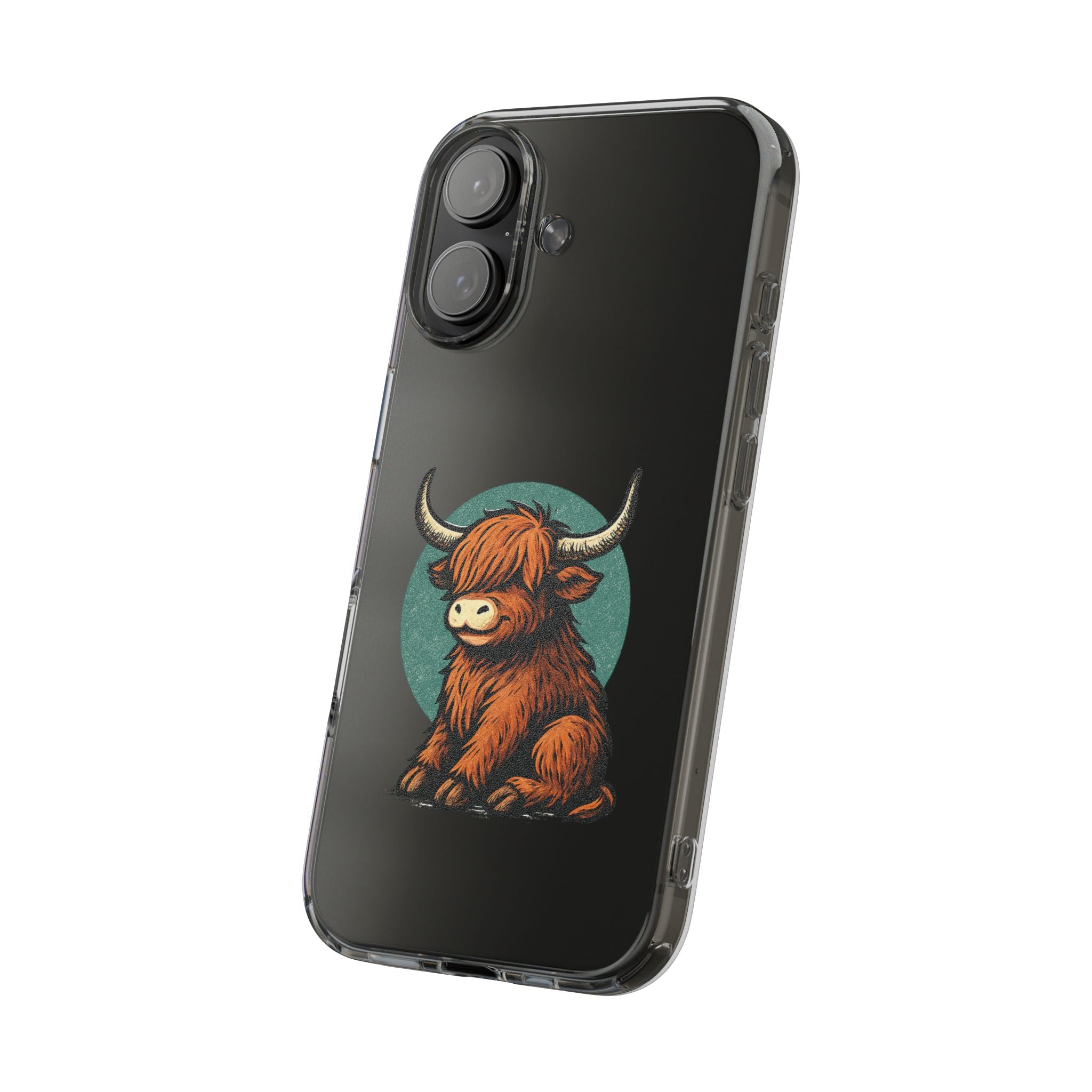Highland Cow Phone Case, Clear Impact-Resistant Case, Cute Animal Case, Gift for Cow Lovers, Best Friend Gift, Unique Phone Accessory