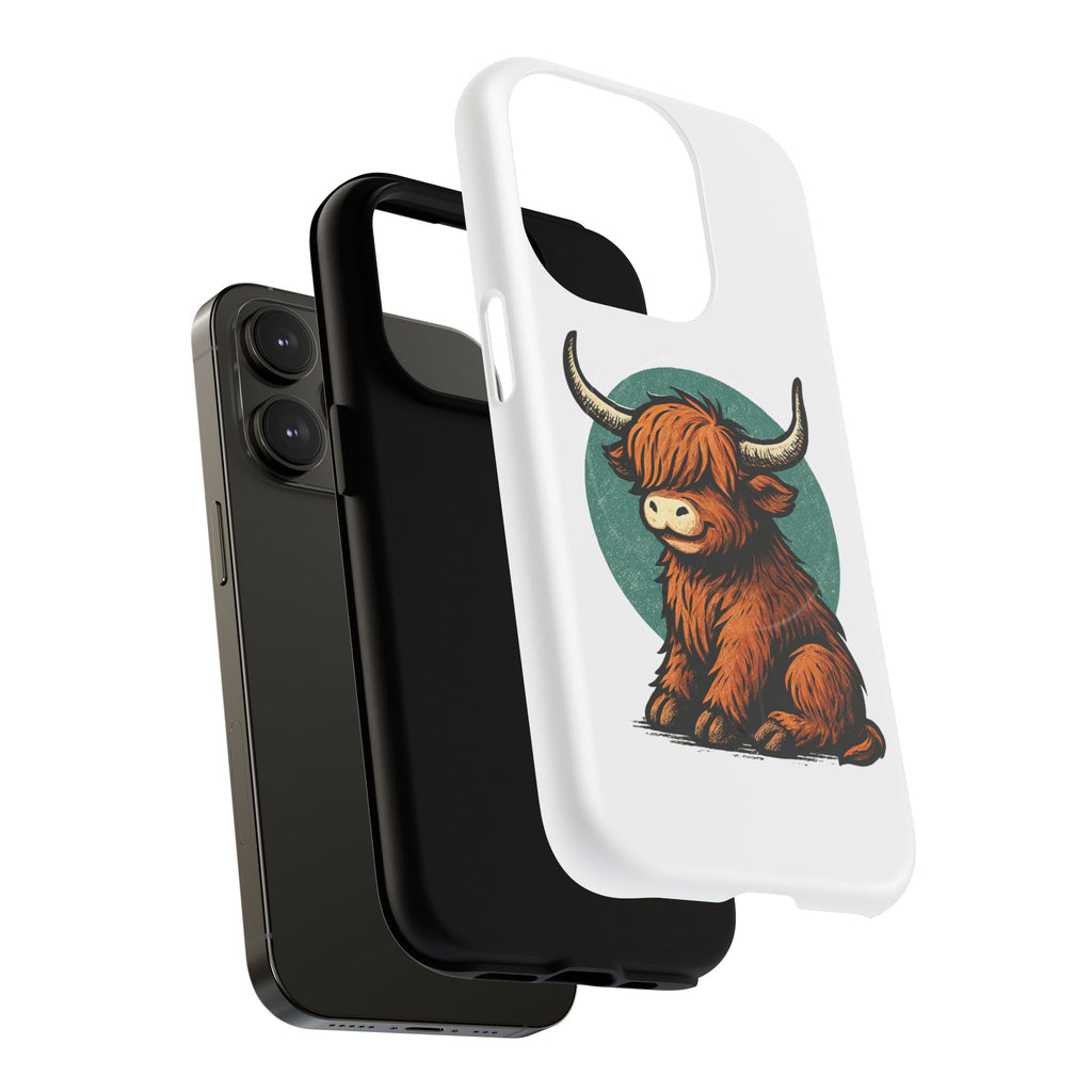 Phone Case - Highland Cow Sitting Design - Tough Magnetic Cases