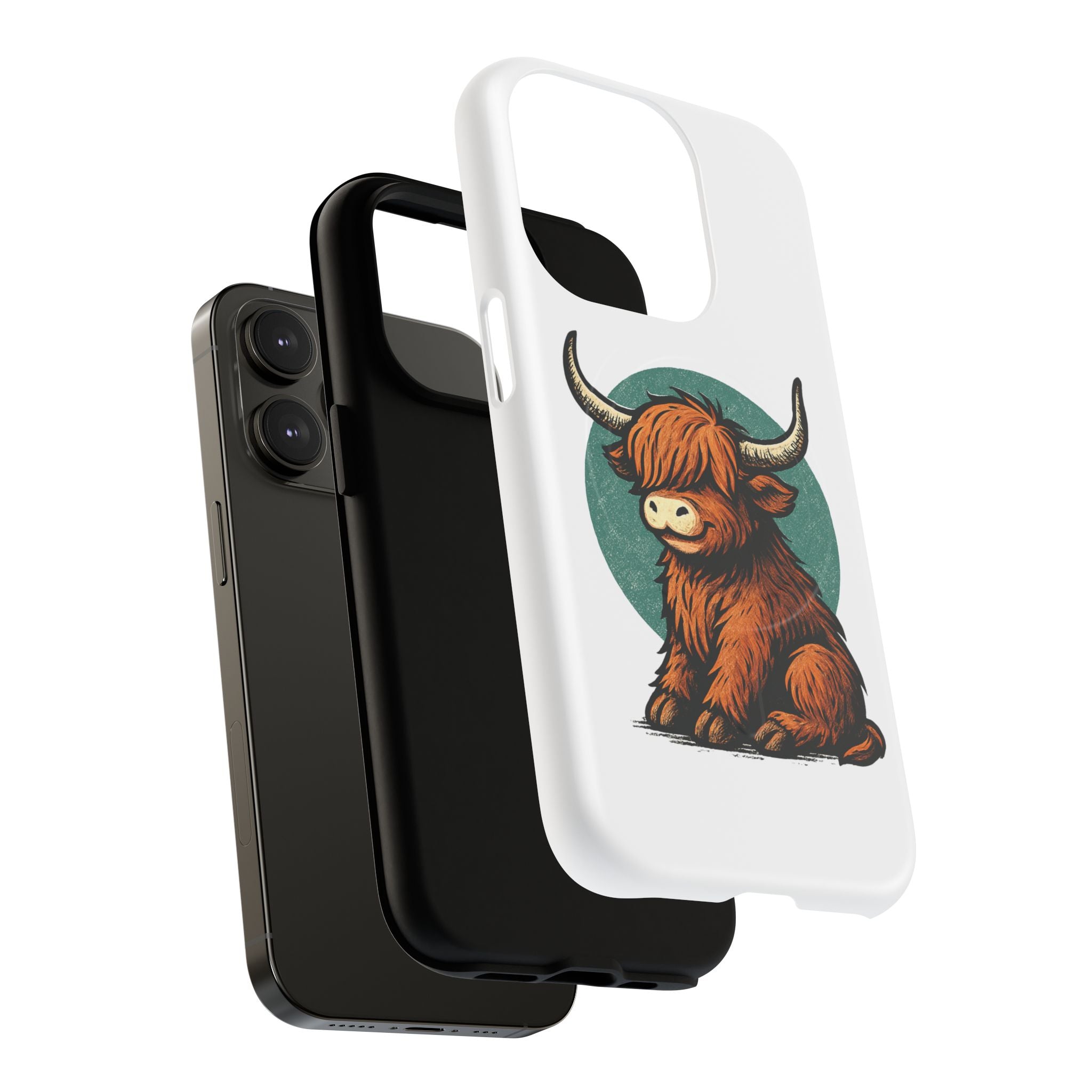 Phone Case - Highland Cow Sitting Design - Tough Magnetic Cases