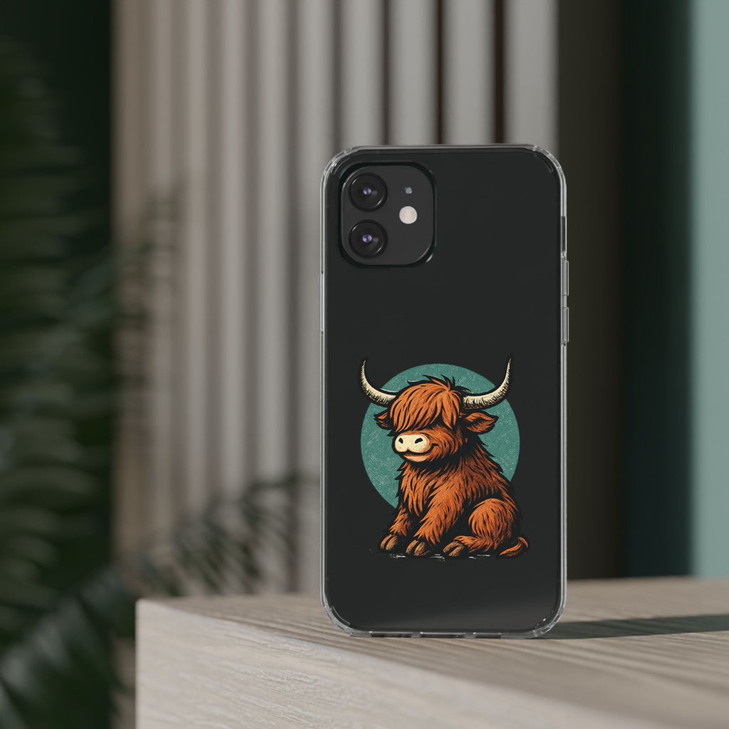 Highland Cow Phone Case, Clear Impact-Resistant Case, Cute Animal Case, Gift for Cow Lovers, Best Friend Gift, Unique Phone Accessory