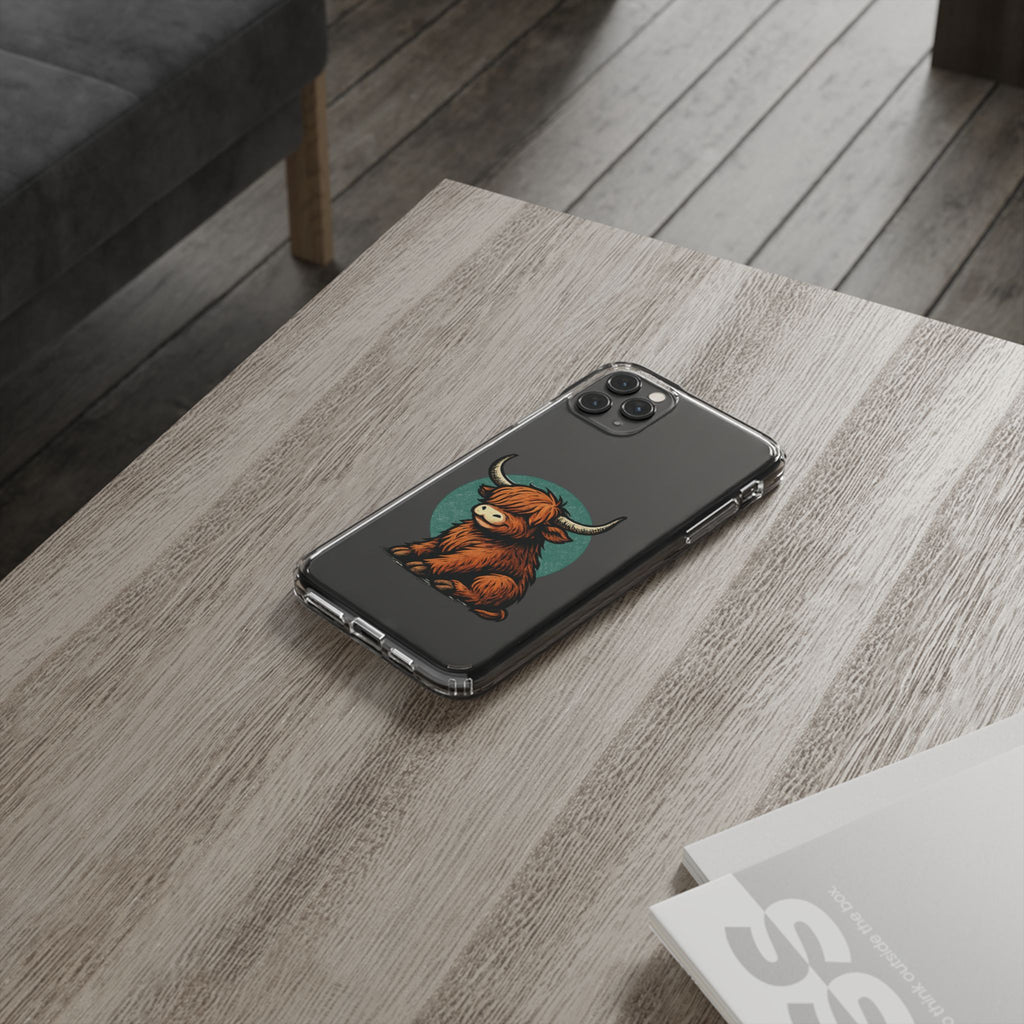 Highland Cow Phone Case, Clear Impact-Resistant Case, Cute Animal Case, Gift for Cow Lovers, Best Friend Gift, Unique Phone Accessory