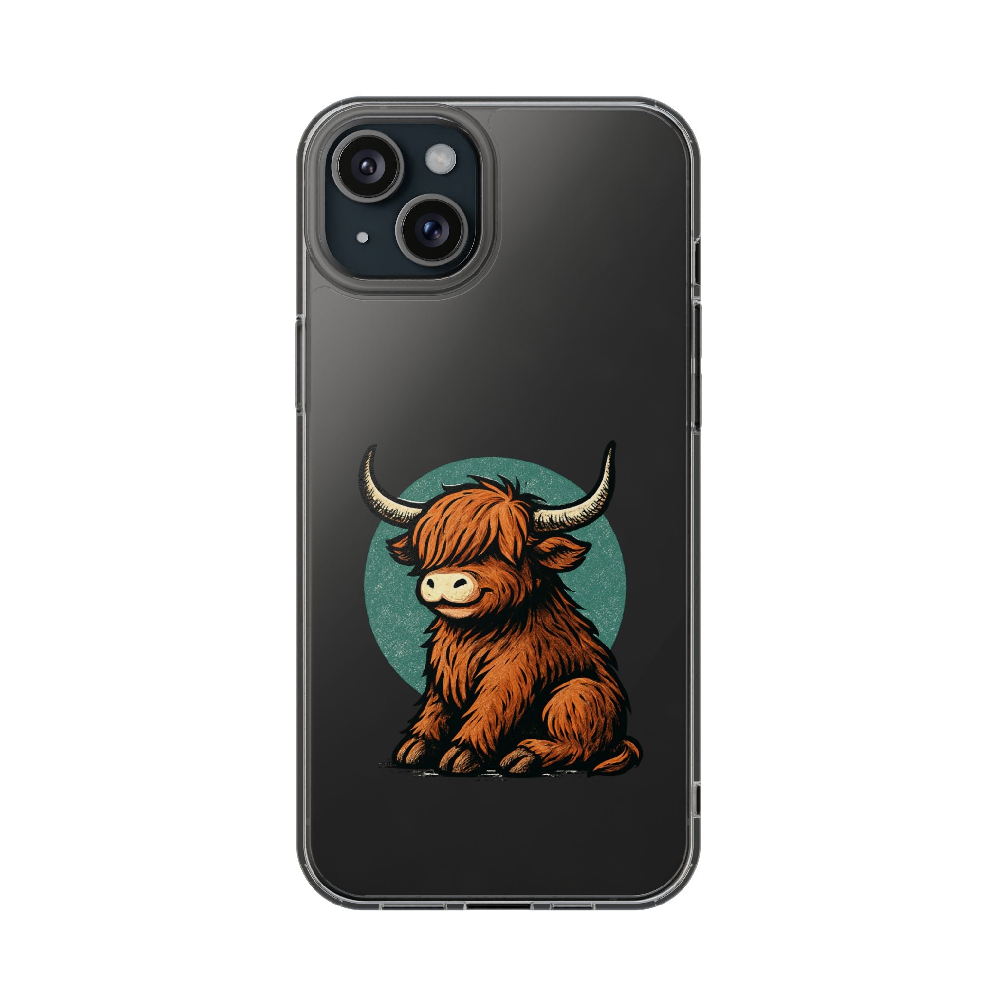 Highland Cow Phone Case, Clear Impact-Resistant Case, Cute Animal Case, Gift for Cow Lovers, Best Friend Gift, Unique Phone Accessory