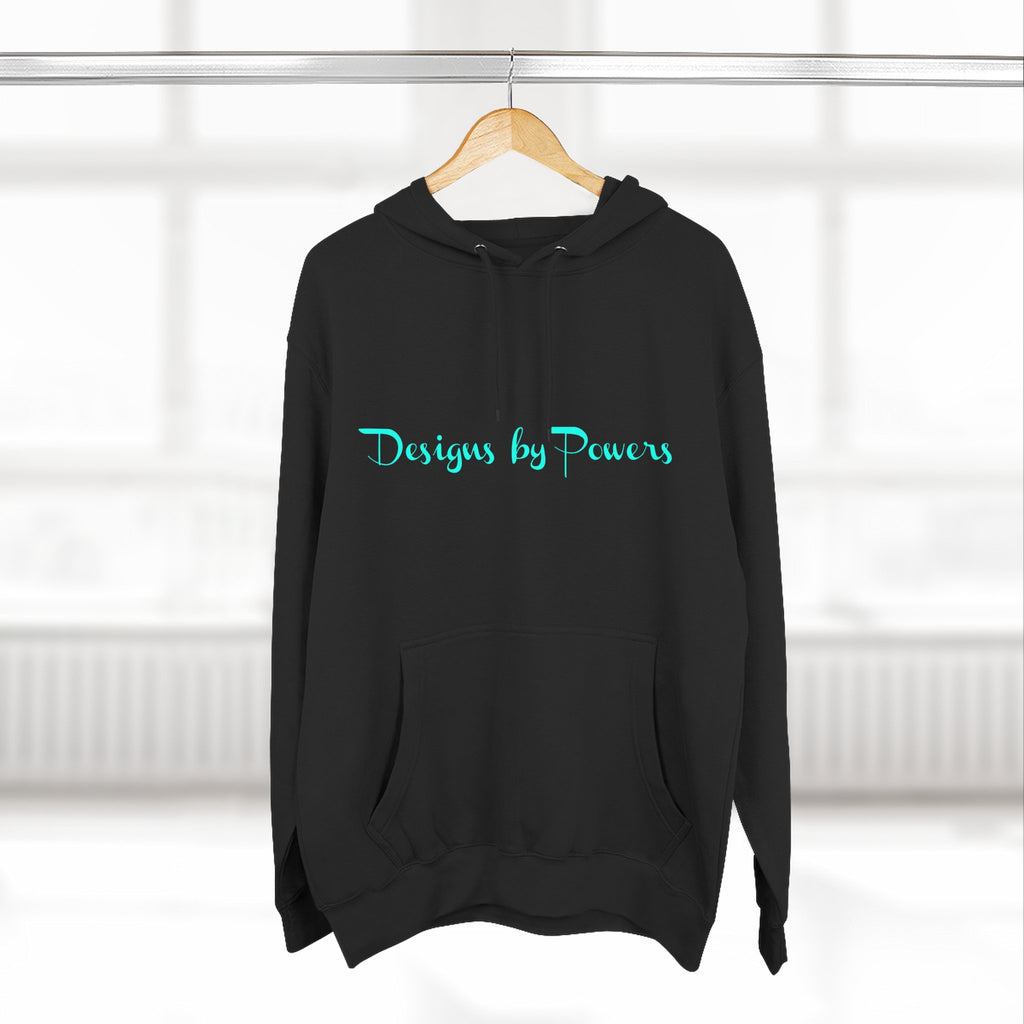 Designs by Powers Logo Cozy Three-Panel Fleece Hoodie for All Occasions, Casual Wear, Gift for Friends, Trendy Hoodie, Warm Layering, Everyday Comfort