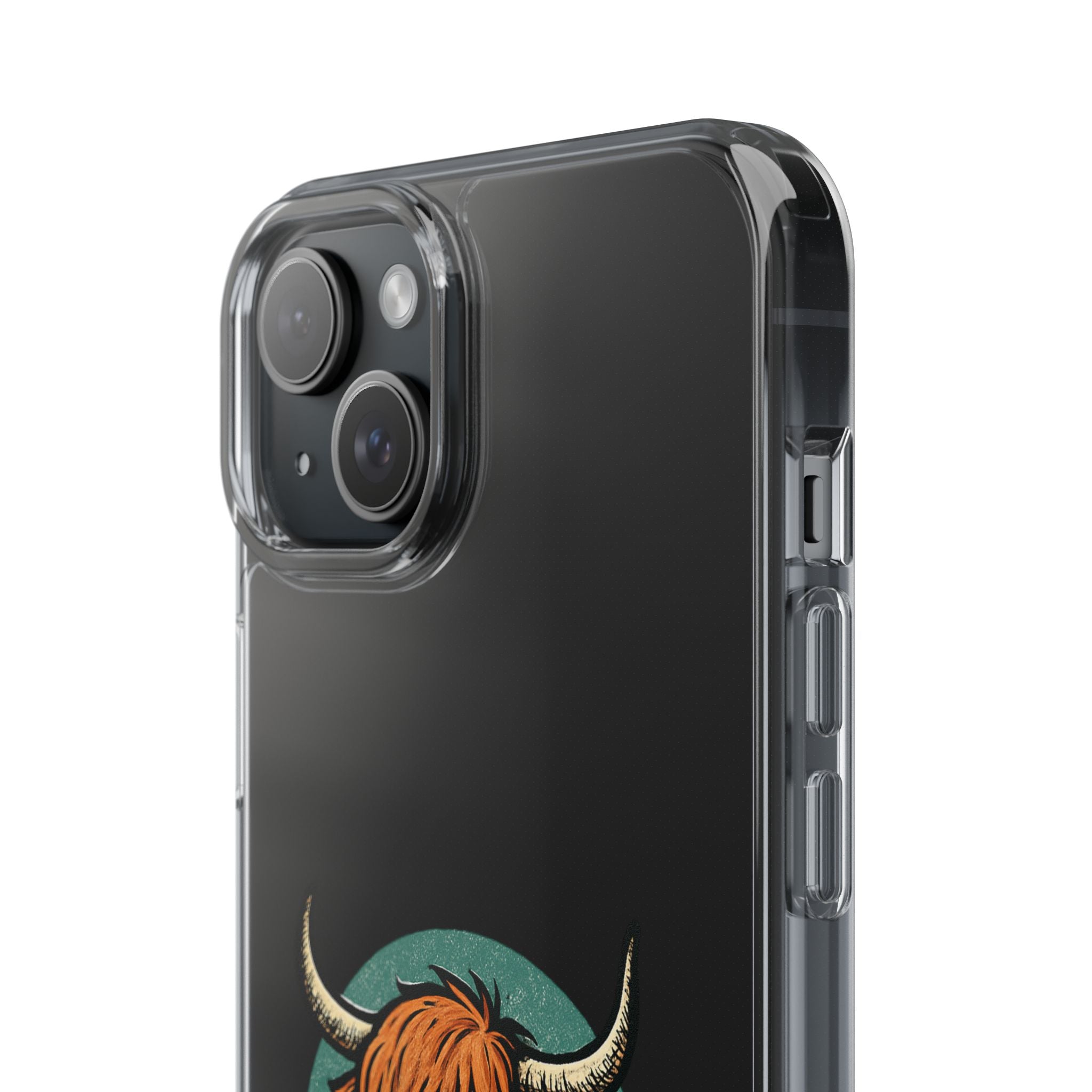 Highland Cow Phone Case, Clear Impact-Resistant Case, Cute Animal Case, Gift for Cow Lovers, Best Friend Gift, Unique Phone Accessory