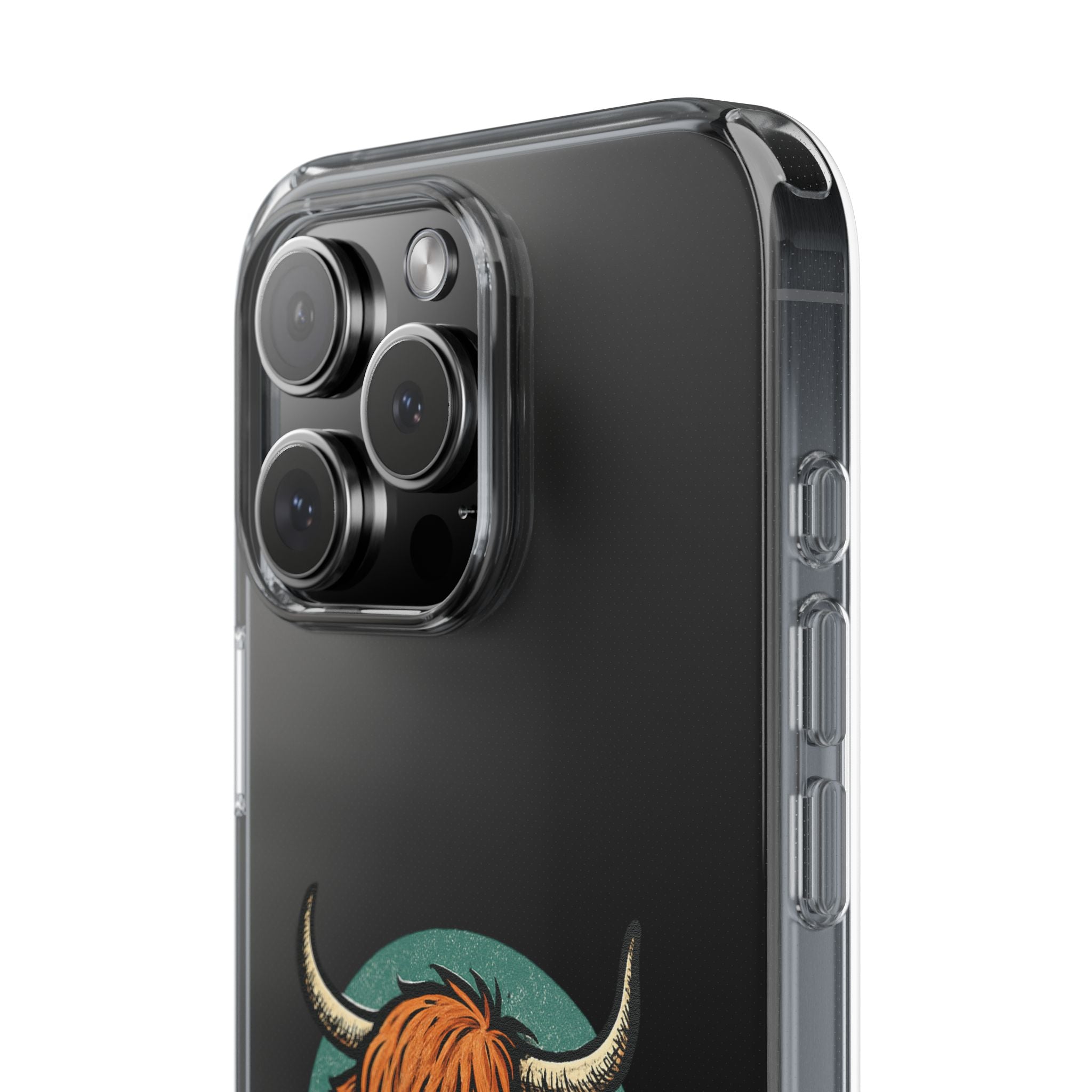 Highland Cow Phone Case, Clear Impact-Resistant Case, Cute Animal Case, Gift for Cow Lovers, Best Friend Gift, Unique Phone Accessory