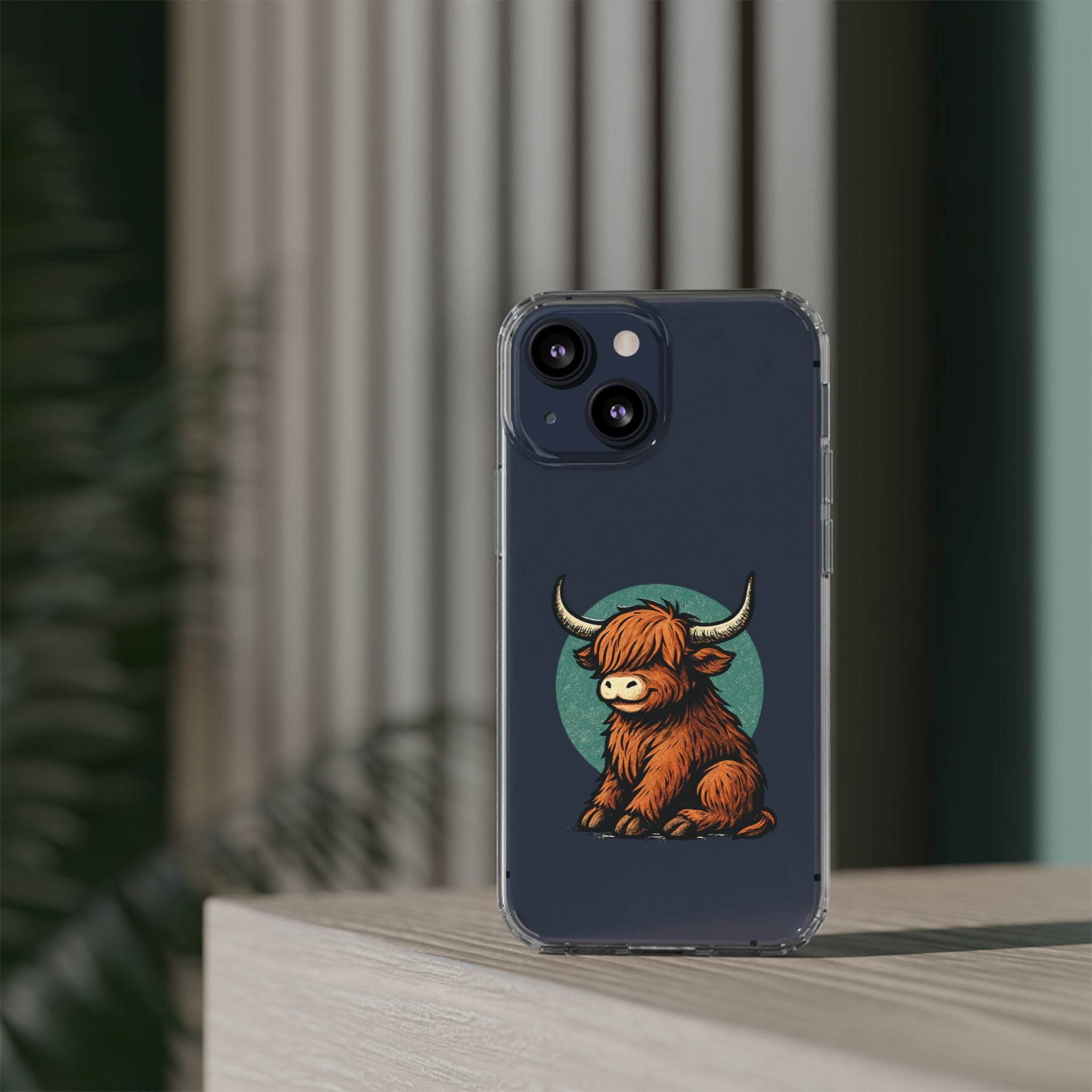 Highland Cow Phone Case, Clear Impact-Resistant Case, Cute Animal Case, Gift for Cow Lovers, Best Friend Gift, Unique Phone Accessory