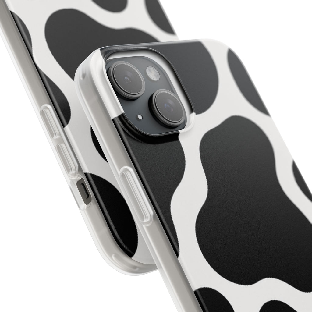 Stylish Cow Print Flexi Cases for iPhone, Trendy Phone Covers, Unique Gift for Animal Lovers, Everyday Essentials, Cute Phone Accessories