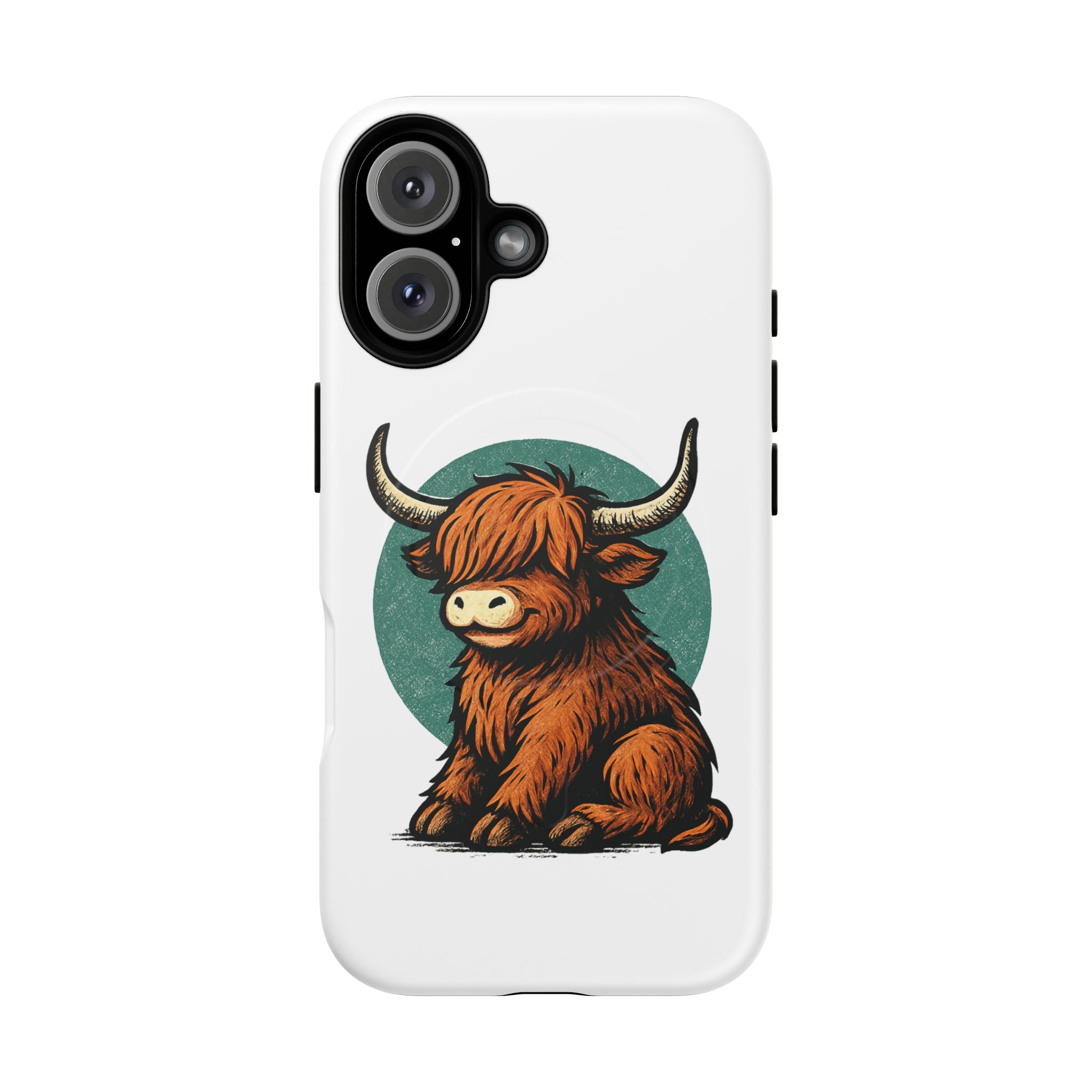 Phone Case - Highland Cow Sitting Design - Tough Magnetic Cases