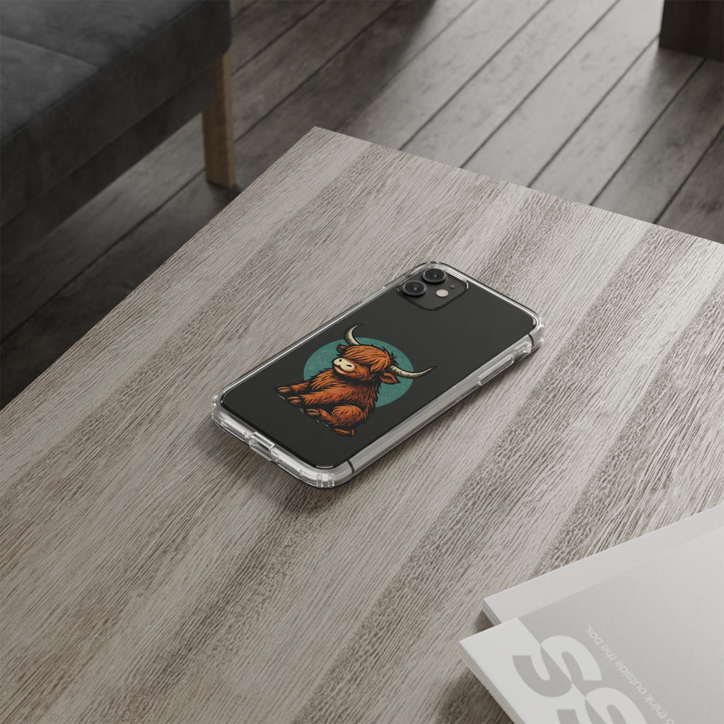 Highland Cow Phone Case, Clear Impact-Resistant Case, Cute Animal Case, Gift for Cow Lovers, Best Friend Gift, Unique Phone Accessory