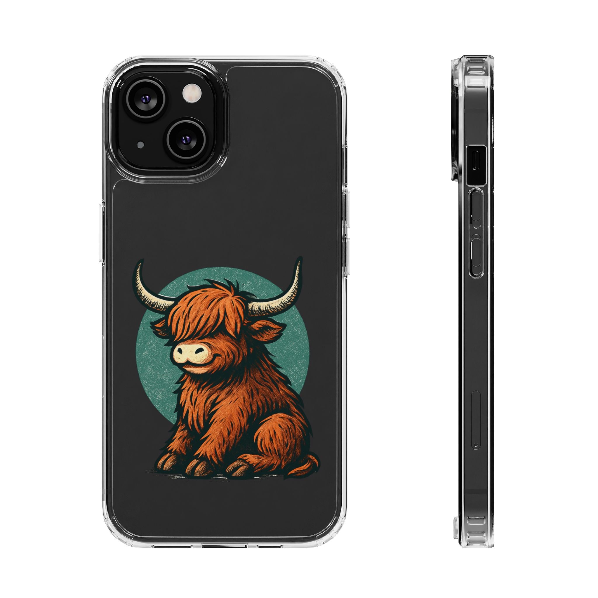 Highland Cow Phone Case, Clear Impact-Resistant Case, Cute Animal Case, Gift for Cow Lovers, Best Friend Gift, Unique Phone Accessory