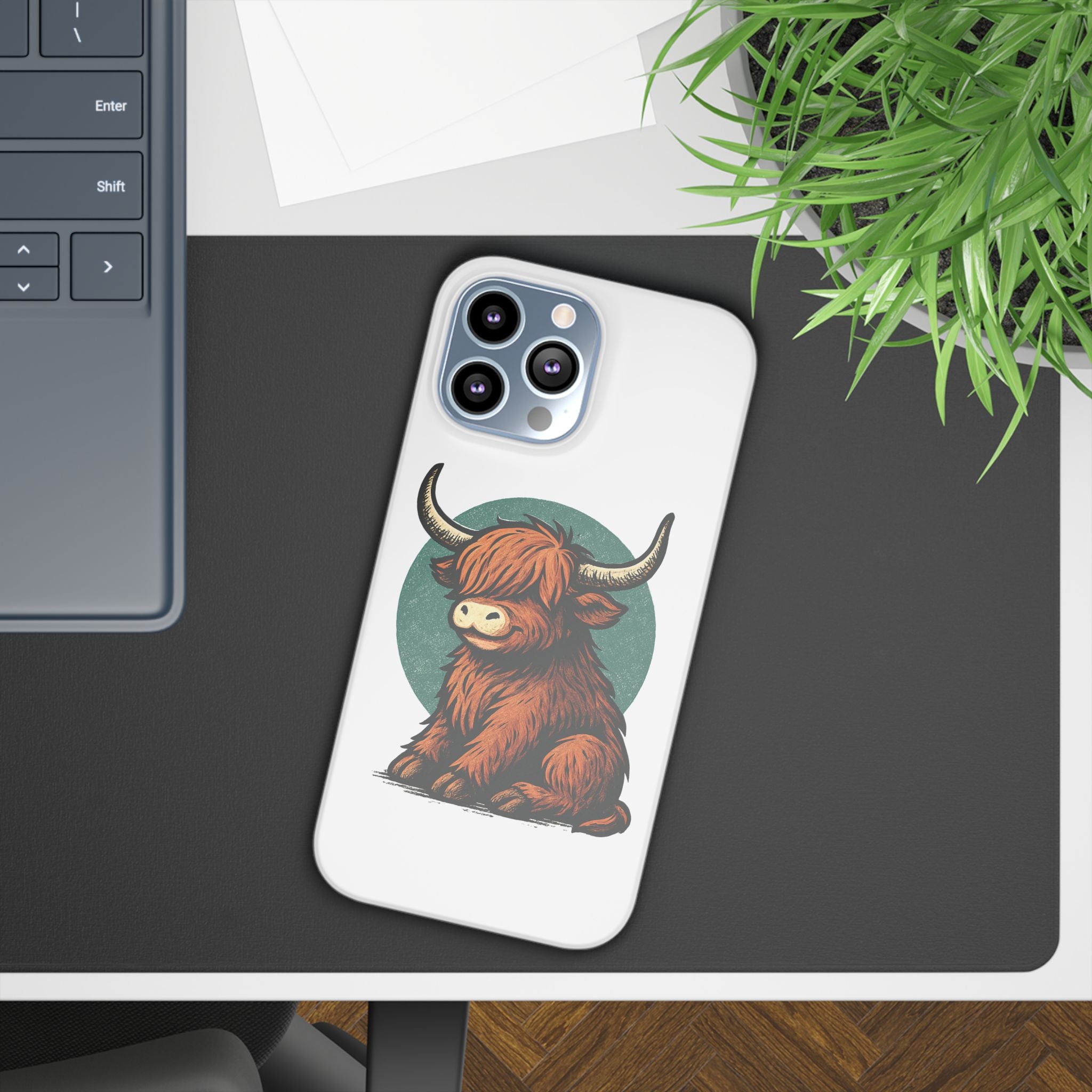 Highland Cow Sitting Slim Case