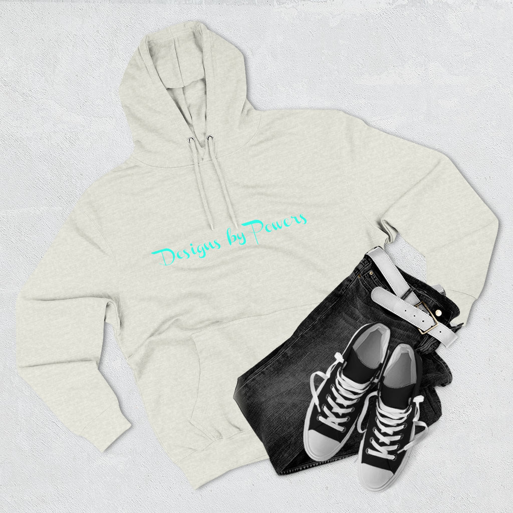 Designs by Powers Logo Cozy Three-Panel Fleece Hoodie for All Occasions, Casual Wear, Gift for Friends, Trendy Hoodie, Warm Layering, Everyday Comfort