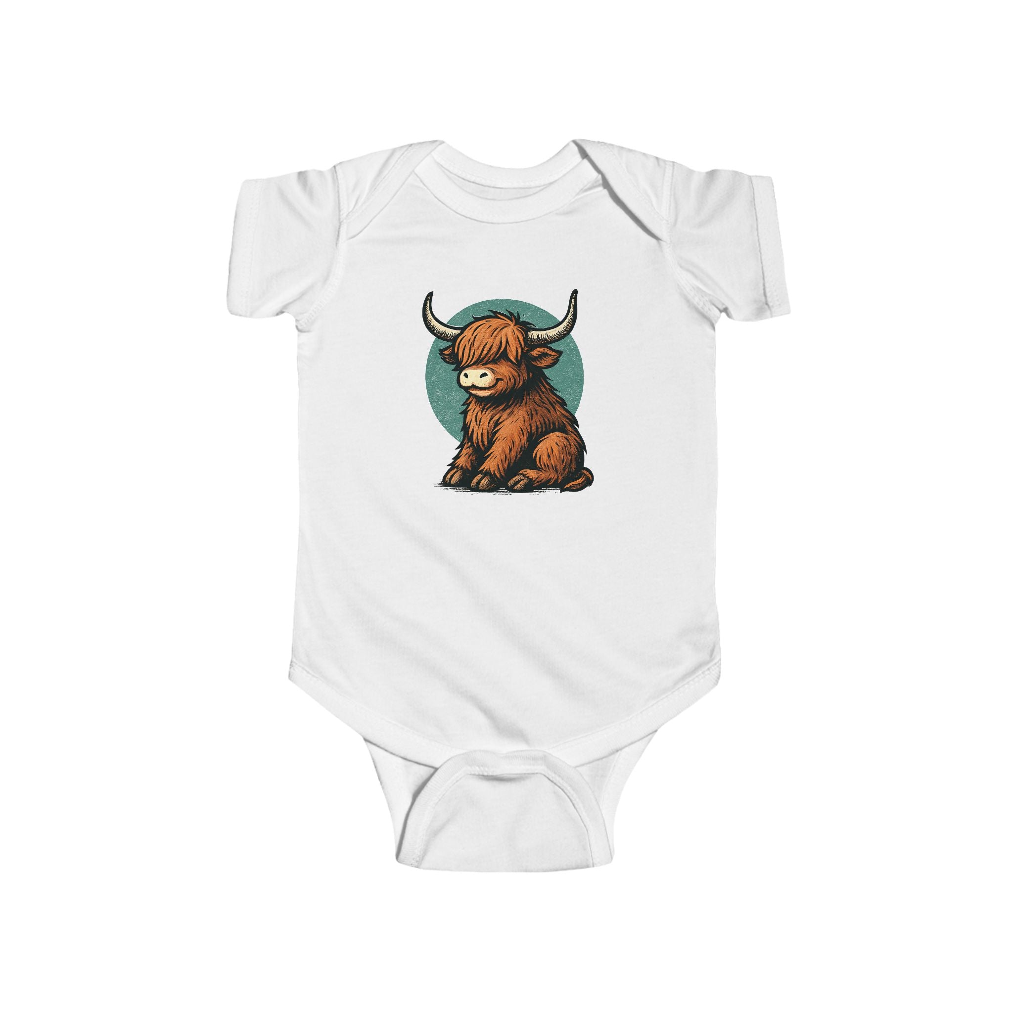 Cute Highland Cow Baby Bodysuit - Adorable Infant Outfit for Animal Lovers, Baby Shower Gift, Newborn Apparel, Toddler Clothes