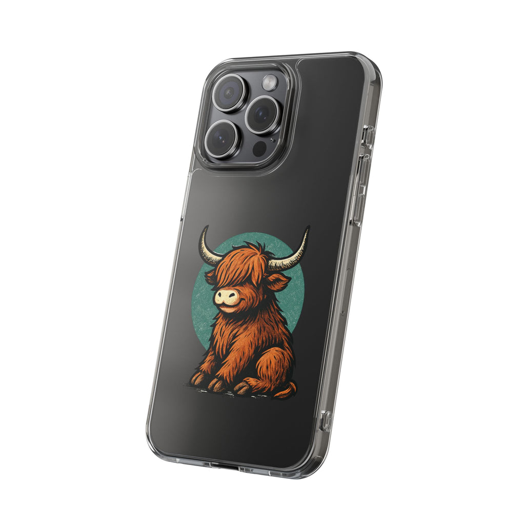 Highland Cow Phone Case, Clear Impact-Resistant Case, Cute Animal Case, Gift for Cow Lovers, Best Friend Gift, Unique Phone Accessory