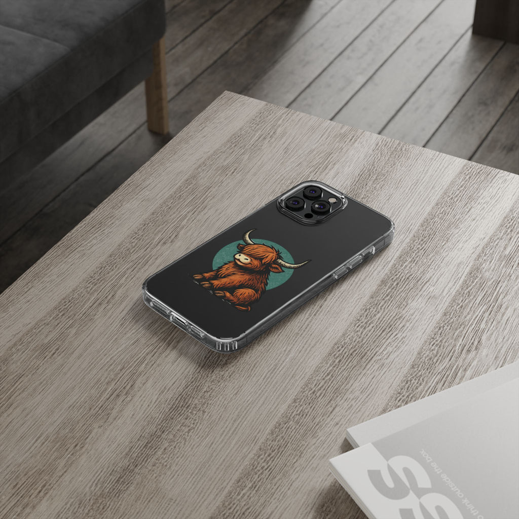 Highland Cow Phone Case, Clear Impact-Resistant Case, Cute Animal Case, Gift for Cow Lovers, Best Friend Gift, Unique Phone Accessory