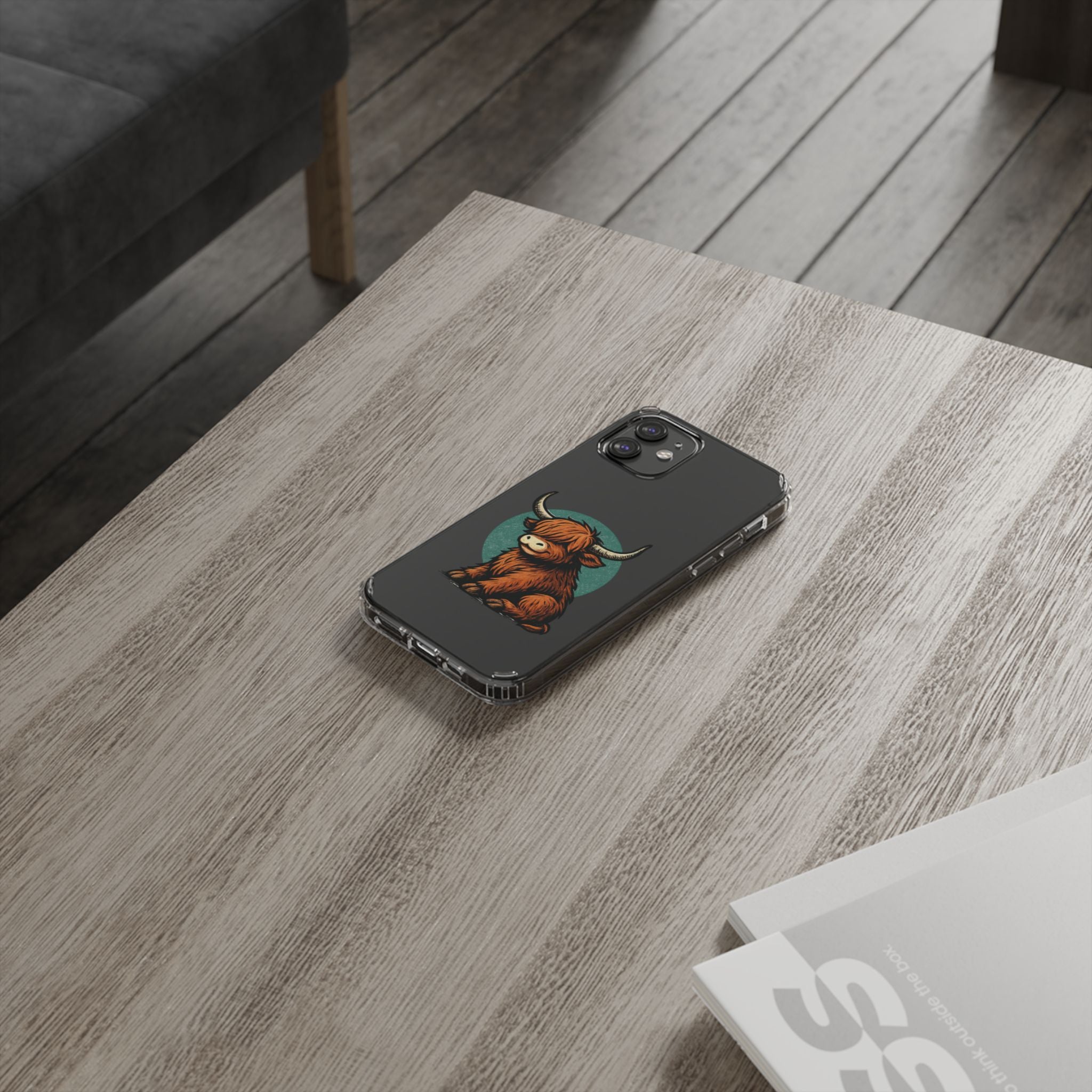 Highland Cow Phone Case, Clear Impact-Resistant Case, Cute Animal Case, Gift for Cow Lovers, Best Friend Gift, Unique Phone Accessory