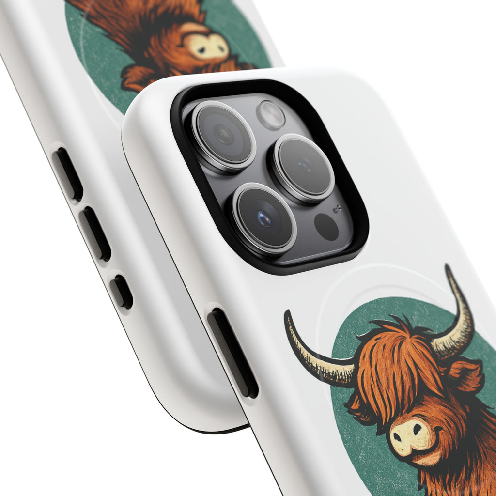Phone Case - Highland Cow Sitting Design - Tough Magnetic Cases