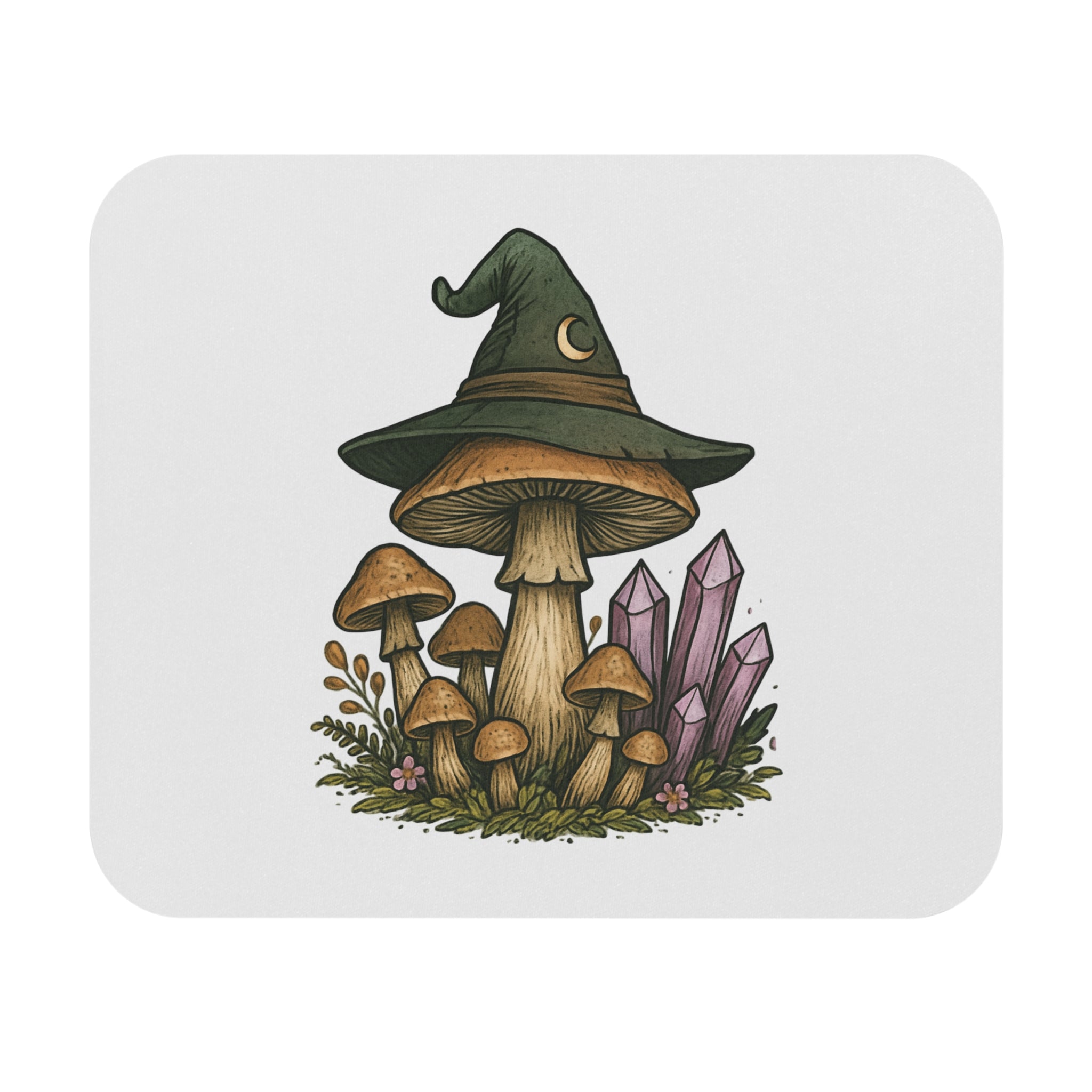 Whimsical Mushroom Mouse Pad, Spellbinding Desk Accessory, Gamer Gift, Witchy Decor, Office Supplies, Crystal Charm